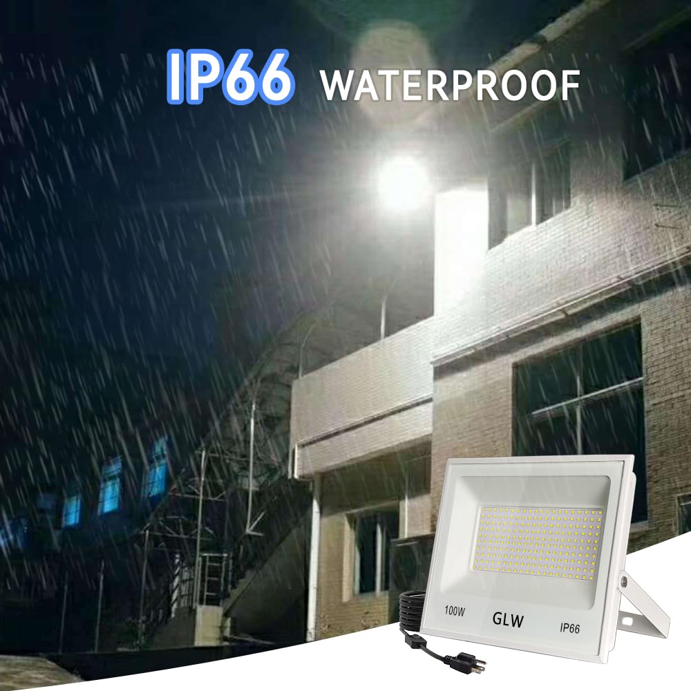 Glw 150W Led Flood Lights Outdoor 2 Pack,13000Lm Super Bright Security Light, Ip66 Waterproof Outdoor Floodlight,6500K Daylight