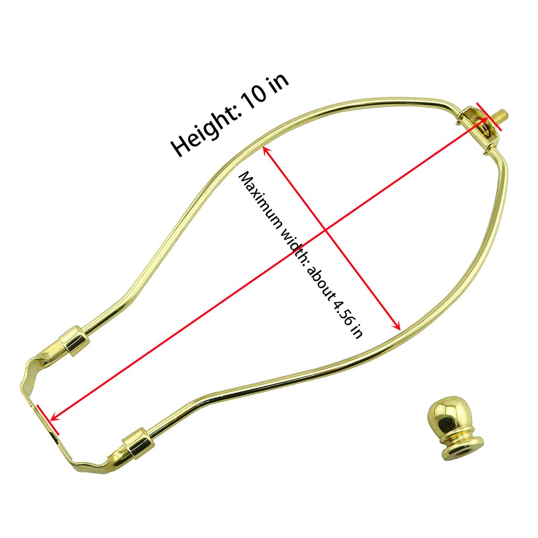 Dzs Elec Imitation Gold Color 10 Inch Lamp Shade Harp Holder Diy Lighting Accessories Horn Frame Lampshade Bracket For Table/Flo