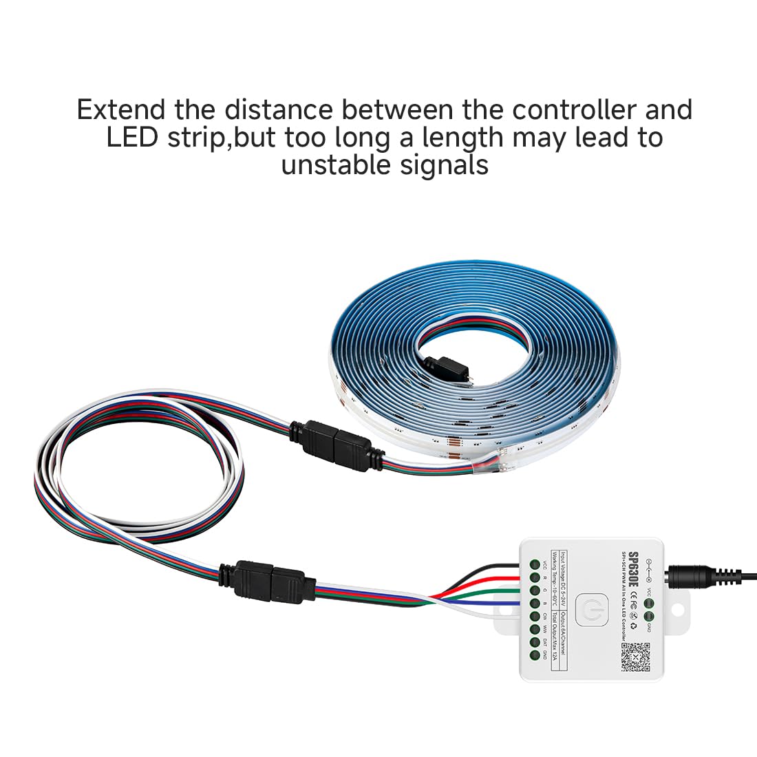 Btf-Lighting 5 Pack 22Awg 5 Pin Jst Male To Female Plug Led Connector 1.64Ft/0.5M Extension Cable For Fcob Smd Rgbw Led Strip Lights Solderless Controller Wire