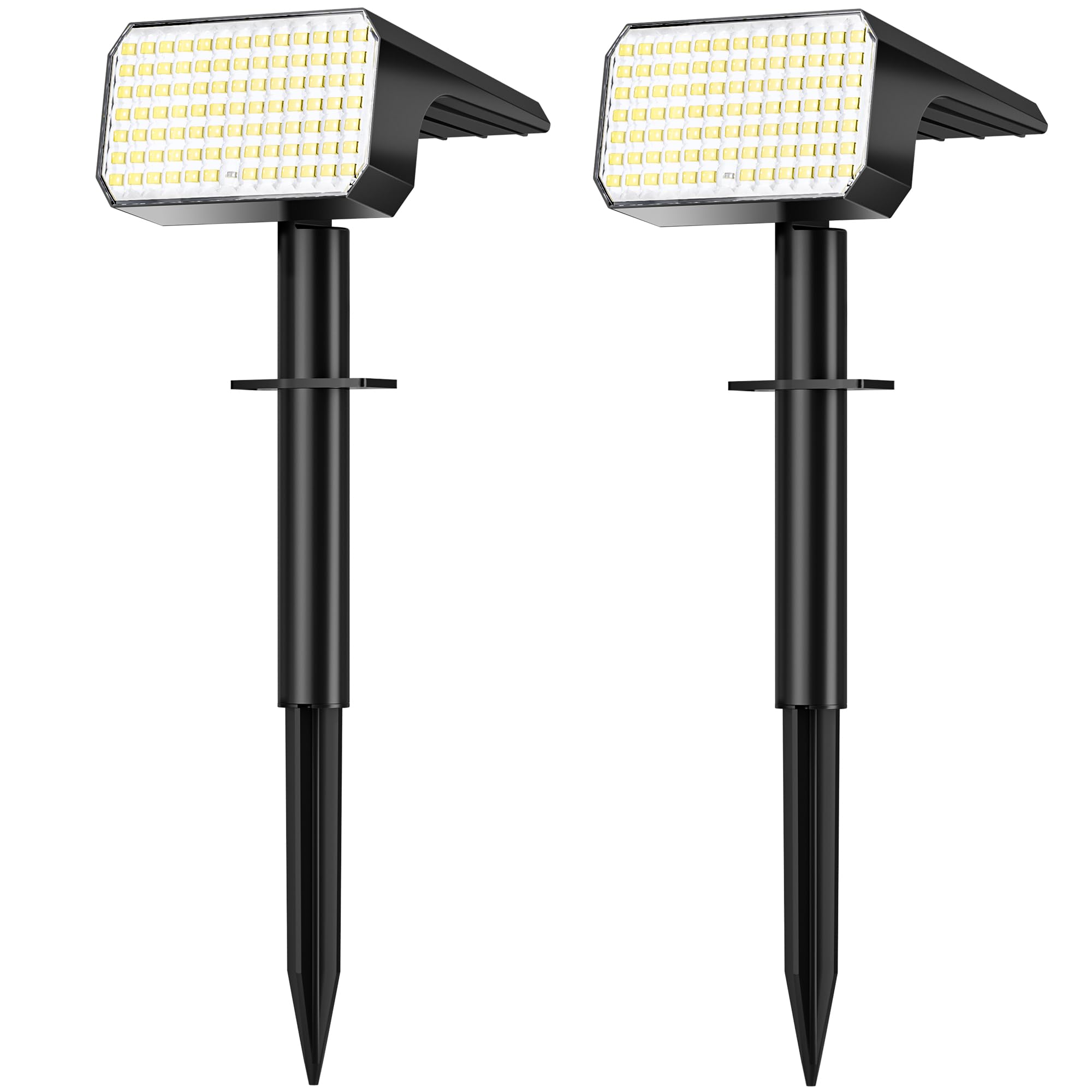 LANSOW Solar Spot Lights Outdoor Waterproof IP67, (2 Pack/90 LED/4 Modes) Solar Landscape Spotlights, 2-in-1 Solar Powered Flood