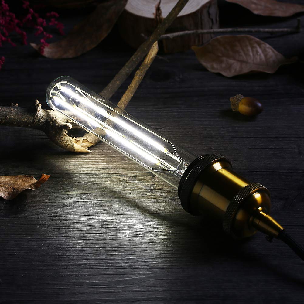 Vctc Lighting Dimmable T10 Led Bulbs,4000K Daylight White,6W Tubular Light Bulb, Edison Led Bulb 60 Watt Equivalent,E26 Medium B