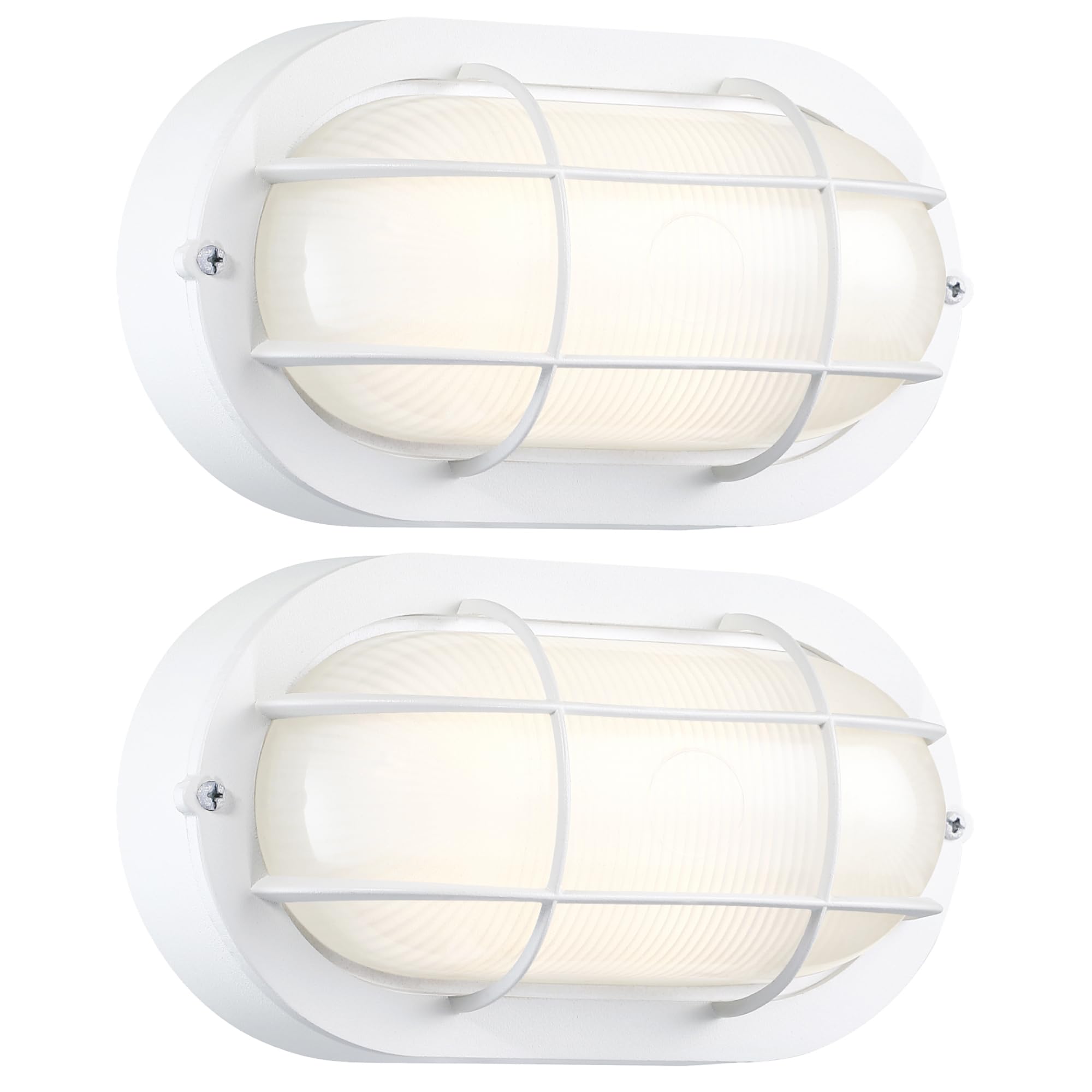 GRUENLICH Dimmable LED Bulkhead Light, 6W 520 Lumen, 3000K White, Oval 8.5 inch, Aluminum, Wall/Ceiling Mount