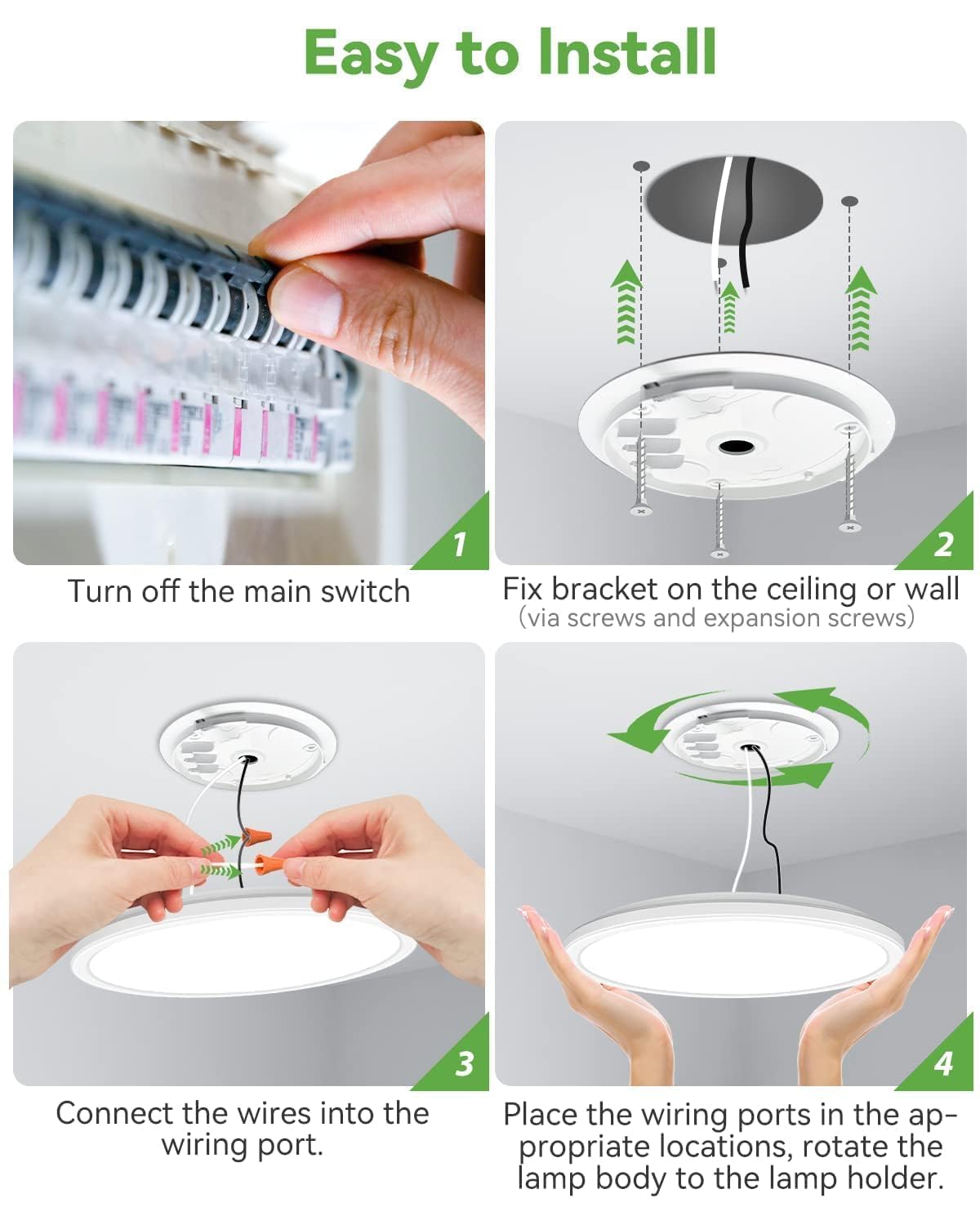 Zemty 6Pack 12 Inch Led Flush Mount Ceiling Light, Super Slim 28W 3200Lm Led Ceiling Light, 3 Color Temperature In One 3000K/450