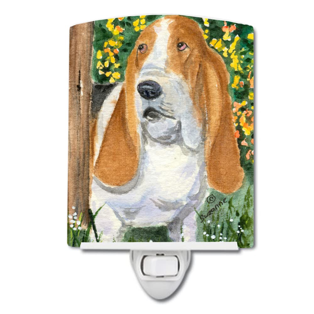 Carolines Treasures Basset Hound Ceramic Night Light, UL-Certified, 6x4x3in, Multicolor, Model SS8964CNL