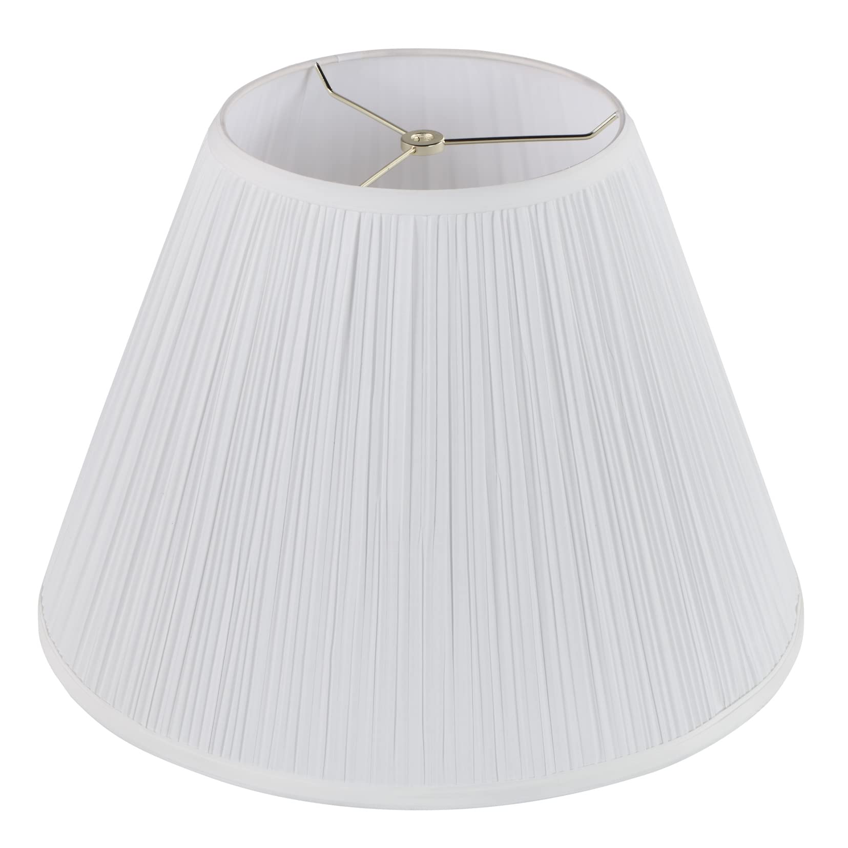 Aspen Creative 33137, Mushroom Shaped Pleated Traditional Spider Construction Lamp Shade, White, 9&quot; Top x 18&quot; Bottom x 13&quot; Slant