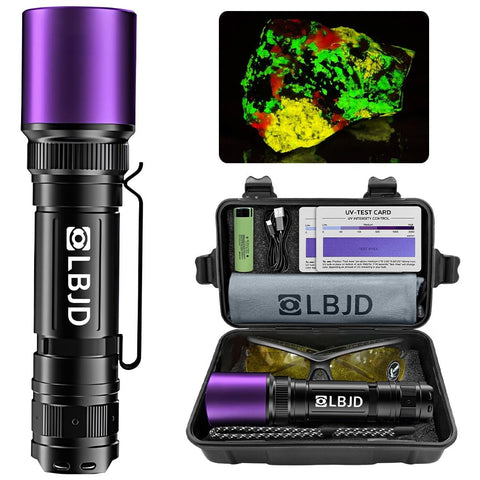 large black light flashlight LBJD 365nm UV Black Light Flashlight with Filter-High-Power 4-Core LED –  Lightsdaddy