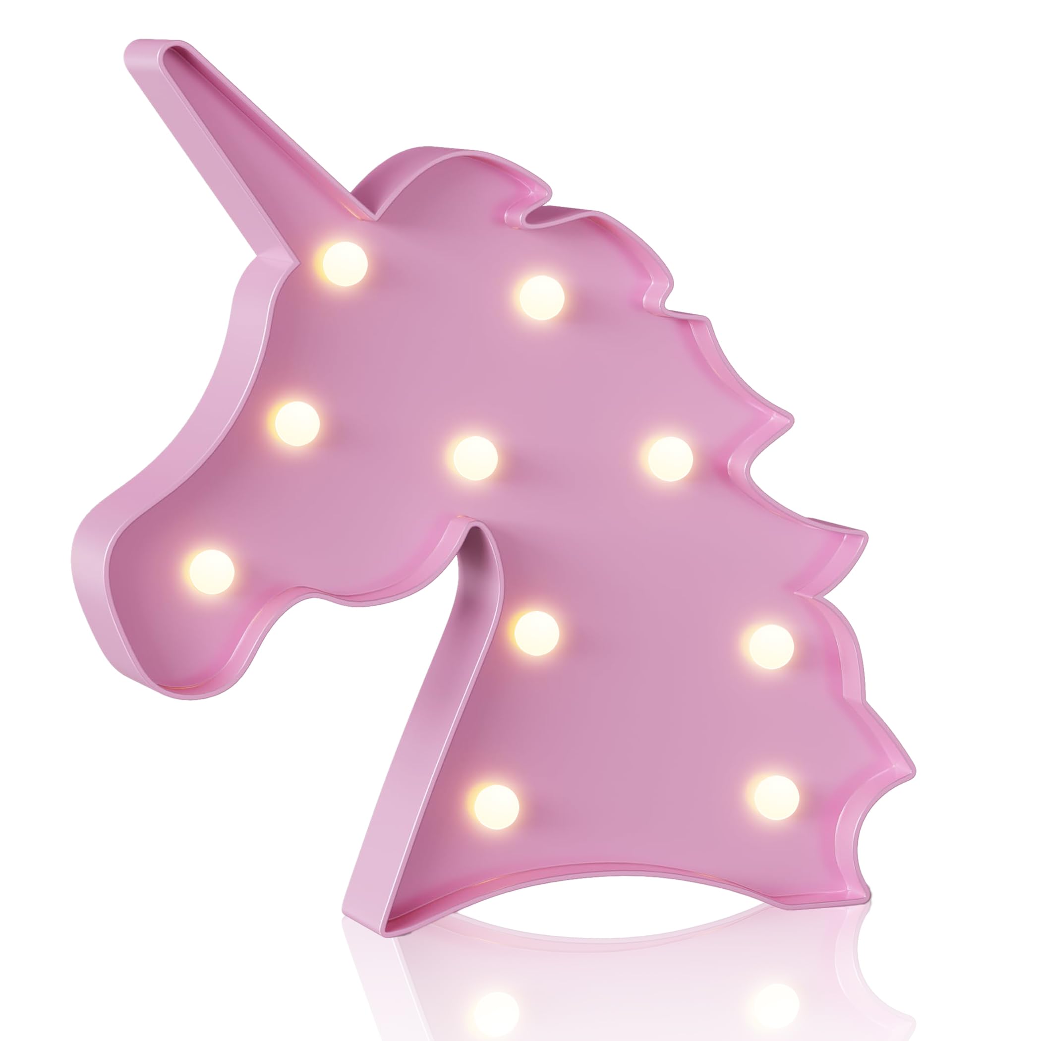 YiaMia Pink Unicorn Room Decor, Princess Party Decorations, Battery Powered Night Light for Girls