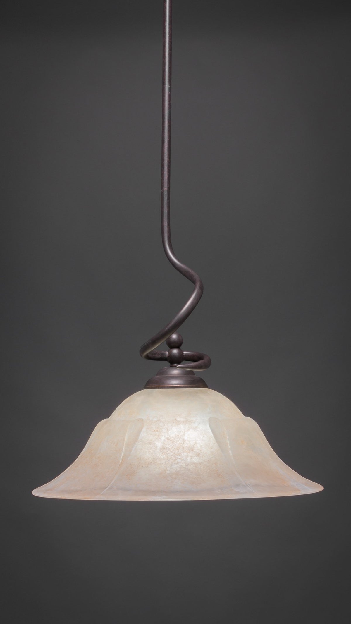 Toltec Lighting Capri 1 Light Pendant in Dark Granite (900-DG-53613)