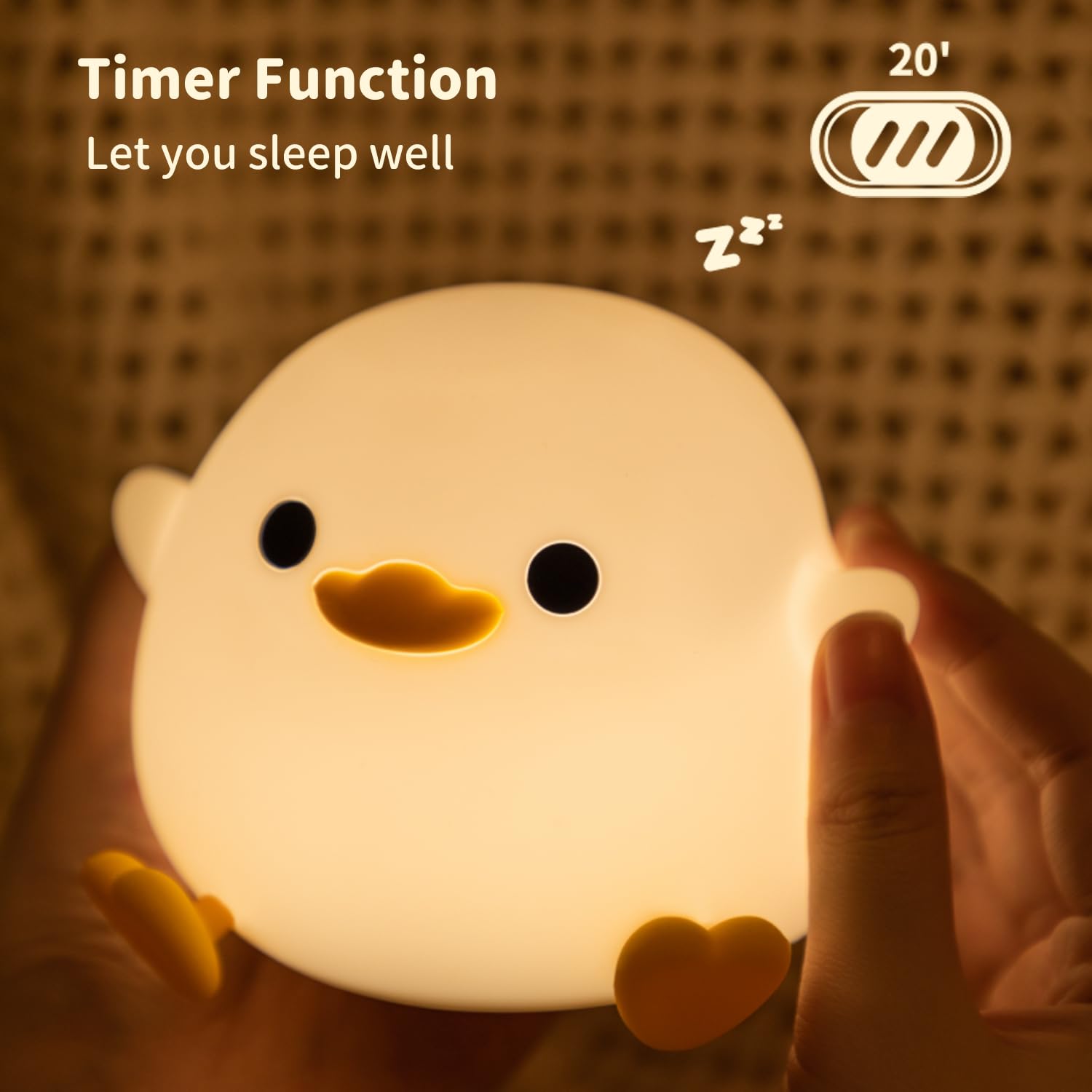 Bestfaith Cute Dodo Duck Night Light  Led Squishy Night Lamp  2 Gears Dimmable Nursery Nightlight For Kids  Rechargeable Touch Lamp  Dorm Decor  Kids Funny Gifts (Dodo Duck)