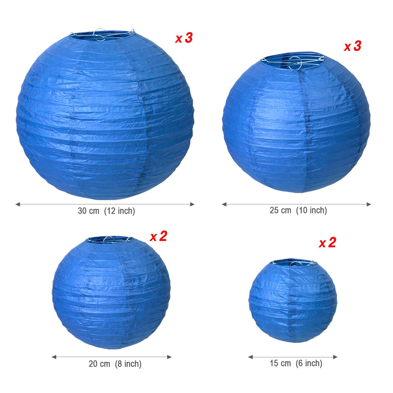 Lihao Blue Paper Lanterns For Graduation Decorations Classroom Graduation Party Graduation Cap Weddings Birthdays 10Pcs