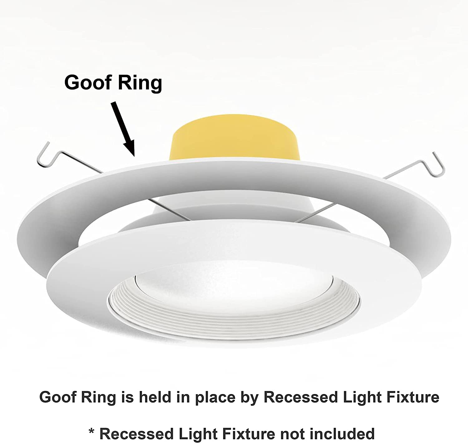 Lighting Labs 12 Pack Matte White Goof Trim Ring for 8" Recessed Lighting, Outer Diameter 8.6", Inner Diameter 6.2"