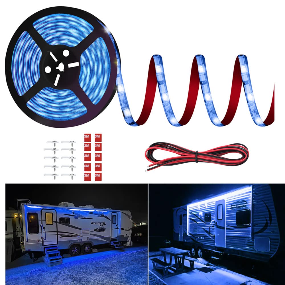 Vbakor RV Awning Led Lights  20FT 12V Camper Awning Lights for Camper Motorhome Travel Trailer Concession Stands Food Trucks  Waterproof RV Exterior Awning Light Band for Party BBQ