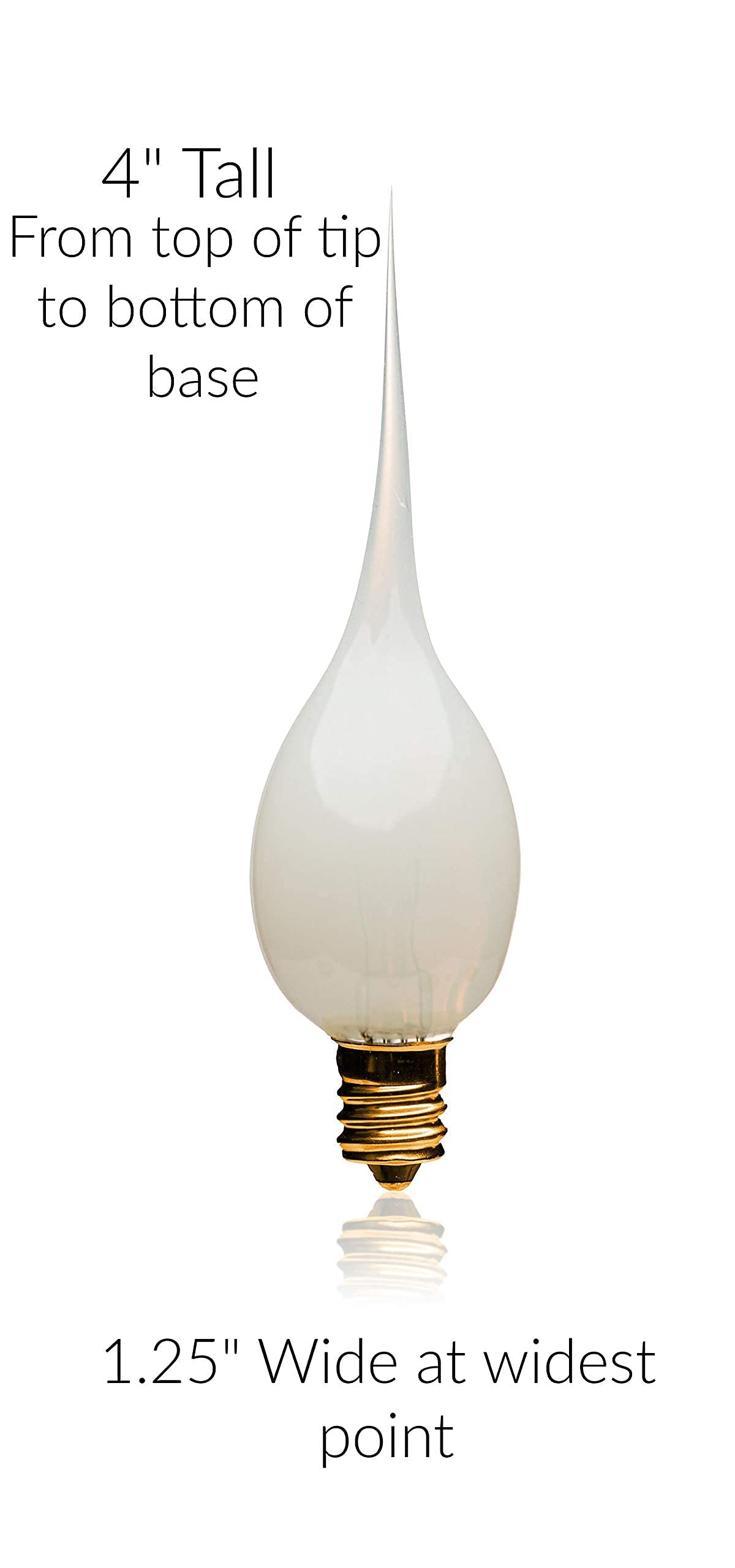 Lightlady Studio, Silicone Dipped Candle Light Bulbs, 7 Watts, 12Pk, Silicone Light Bulbs For Candle Lamps, Window Candles, Candelabra, Handmade, Dipped, White, Candle Bulbs Silicone