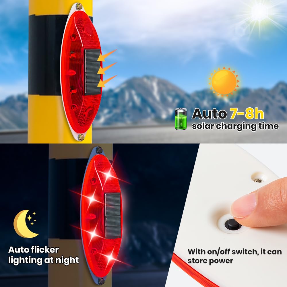 Solar Strobe Warning Light Sensitive Led Warning Lamp Super Bright Ip65 Waterproof Light Control Flashing Beacon Barricade Const