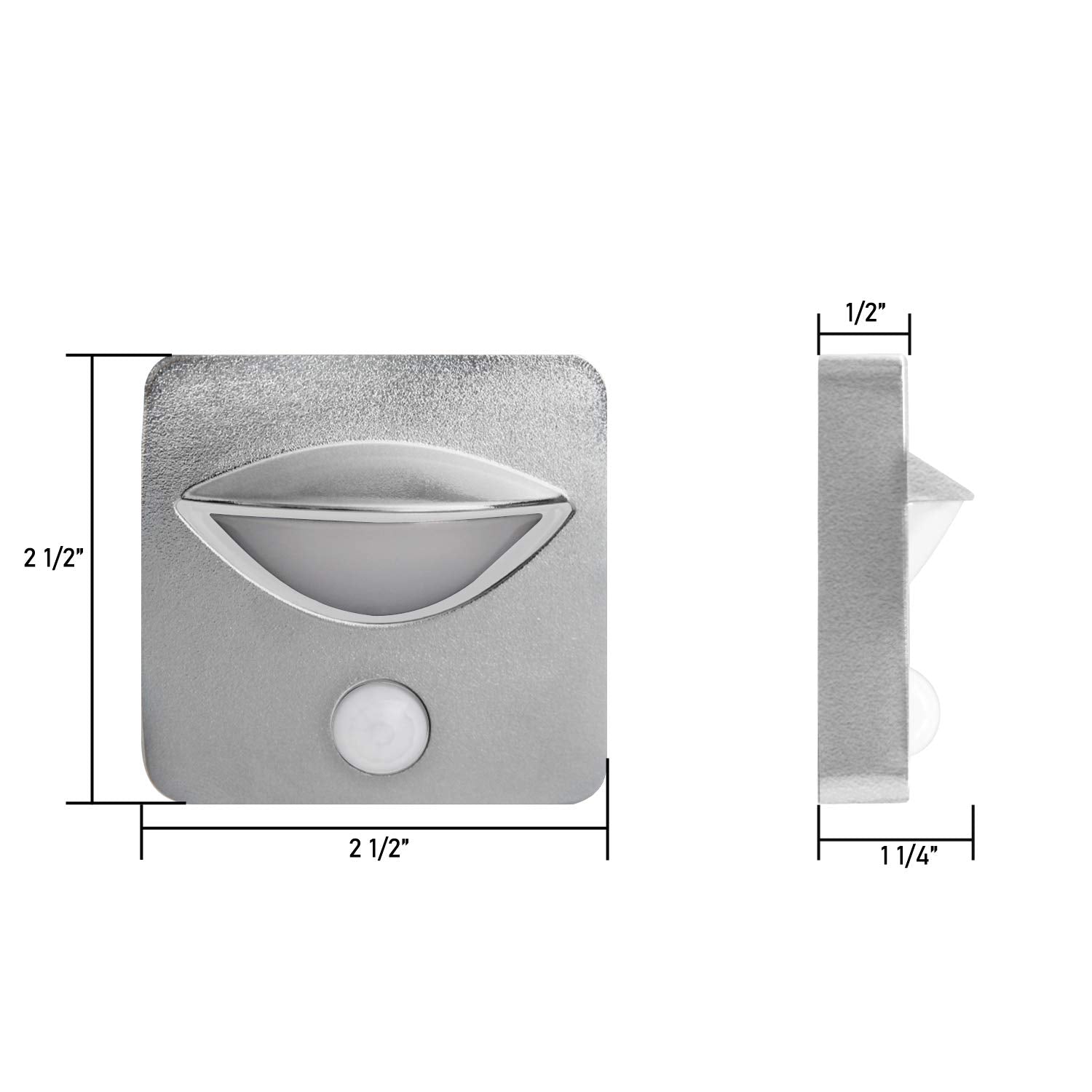 Facon LED Aisle Light with Motion Sensor, 3400K Warm White, Plastic, 2in x 2.5in x 0.5in, Chrome Finished for RV, Boat