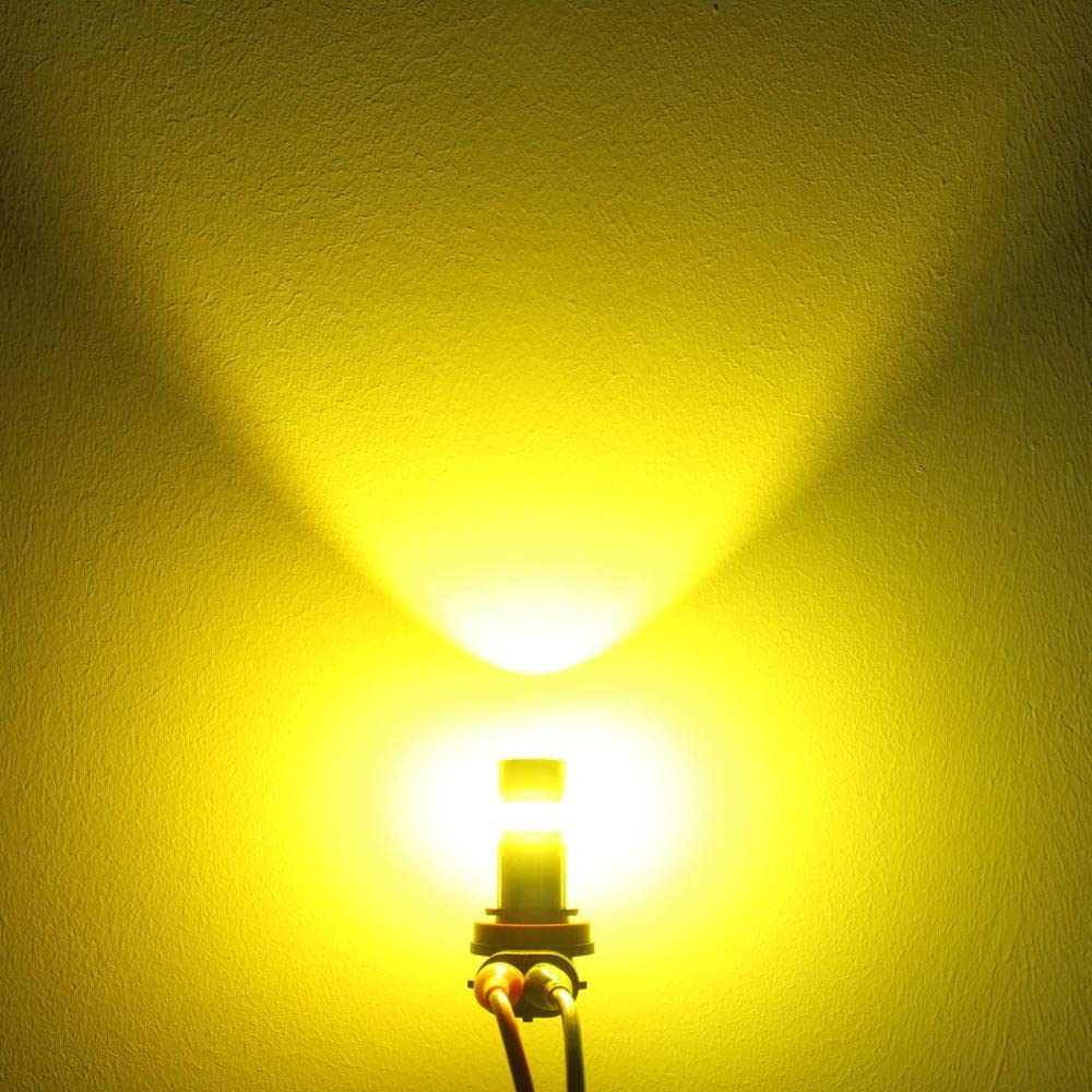 Alla Lighting H11 LED Fog Light Bulbs, 2800lm, 3200K Yellow, COB-72 SMD, H8/H16 Compatible, Aluminum Material