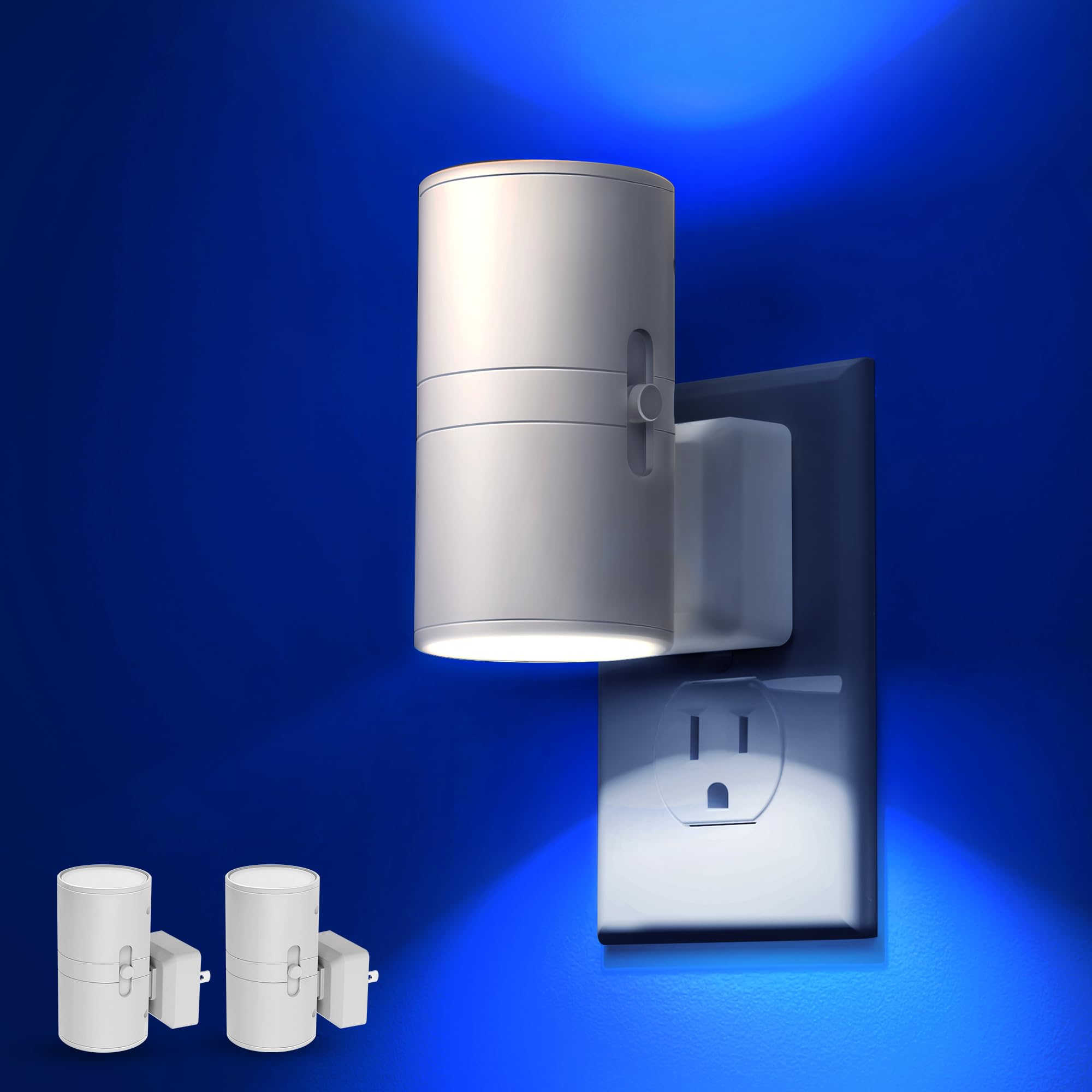 L Lohas Led Night Light, Bluey Night Light, Blue Night Lights Plug Into Wall, Light Sensor, Dimmable Night Light, Calm Blue Nigh