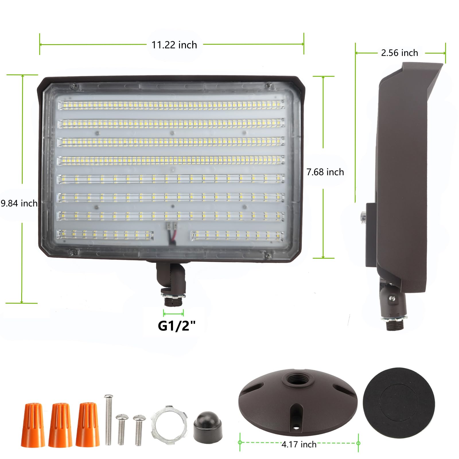 180W Outdoor Led Flood Light Dusk To Dawn With Knuckle  25200Lm 1500W Equivalent  100-277V 5000K Daylight  Etl Commercial Led Flood Light Fixture  Outdoor Security Lighting For Landscape/Parking Lot