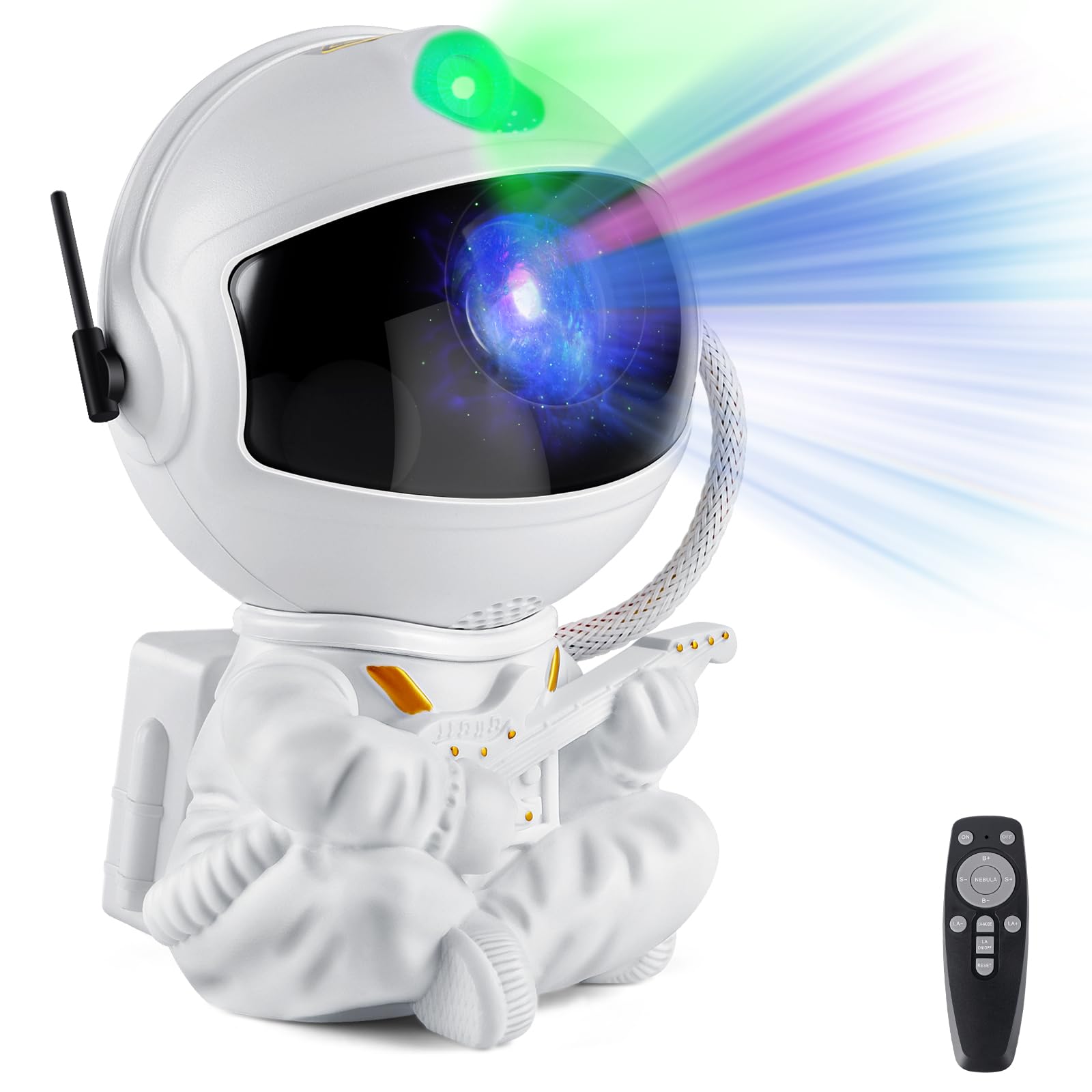XHSY Astronaut Galaxy Projector Night Light – White Guitar Style, Model XKD-0001, Kids Room Space Decor