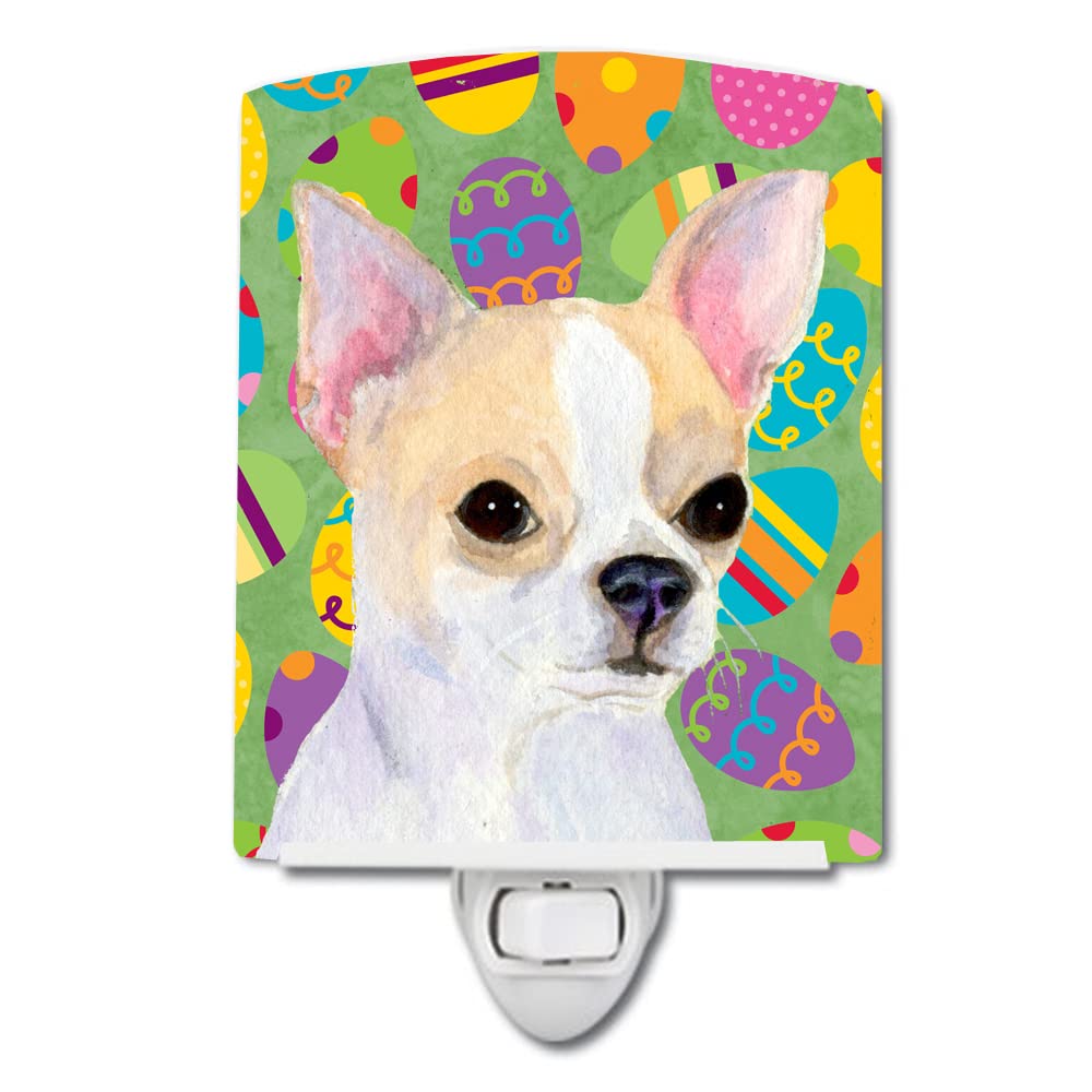 Carolines Treasures Ceramic Night Light, Chihuahua Easter Egg Design, UL-Certified, 6x4x3 inches, Multicolor, Model SS4819CNL