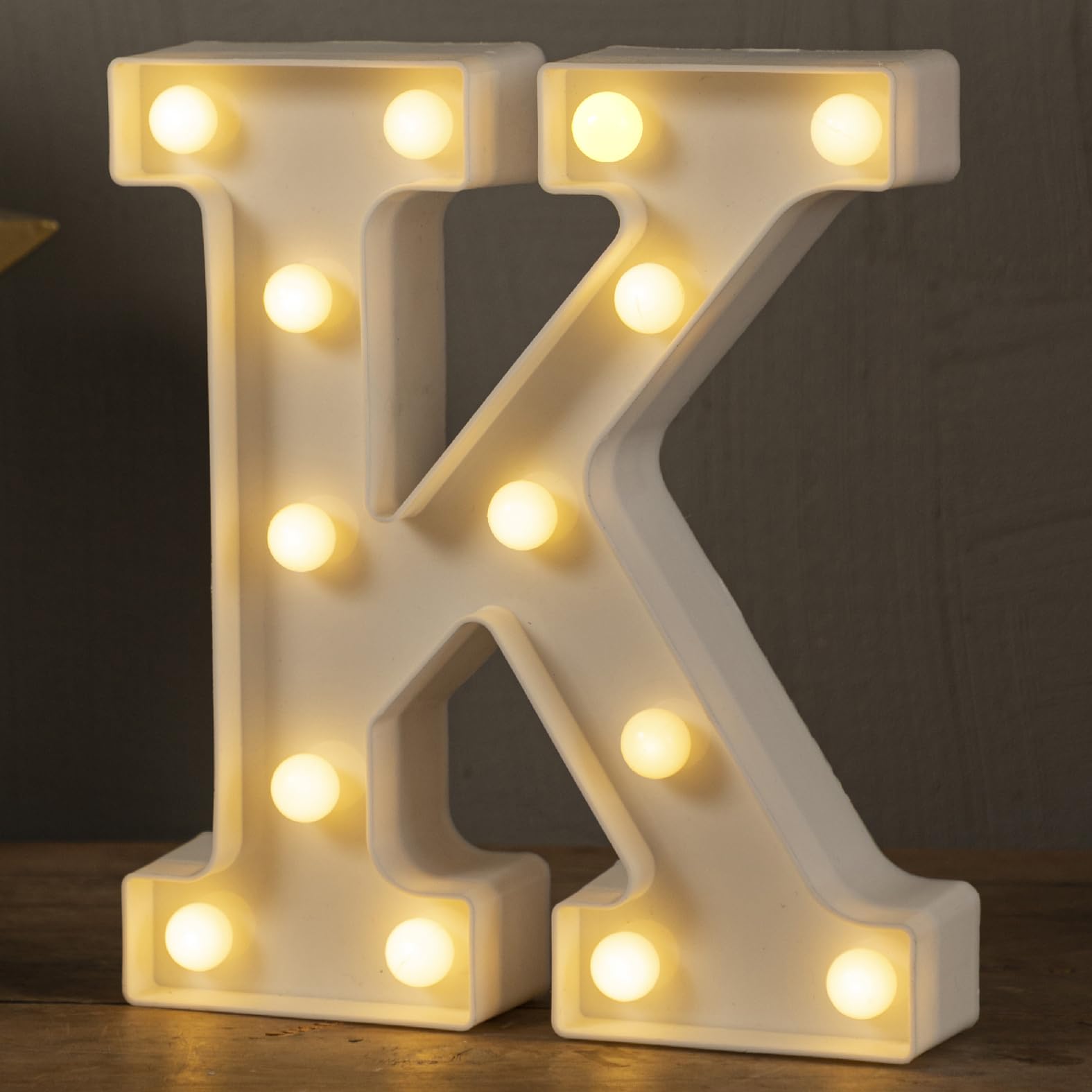 HXWEIYE LED Marquee Letters Sign, 26 Alphabet & 10 Numbers, Warm White-K, Battery Powered for Party & Christmas Decor