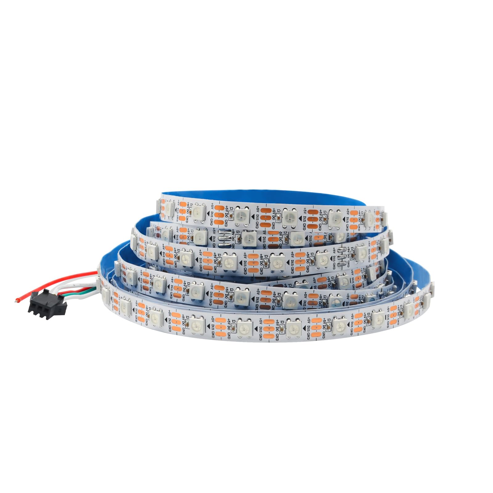16.4FT WS2812B 5V LED Strip Lights 300 Individual Addressable RGB IC 5050SMD LEDs - Flexible White PCB IP30 - 60LEDs/m MagicRGB 