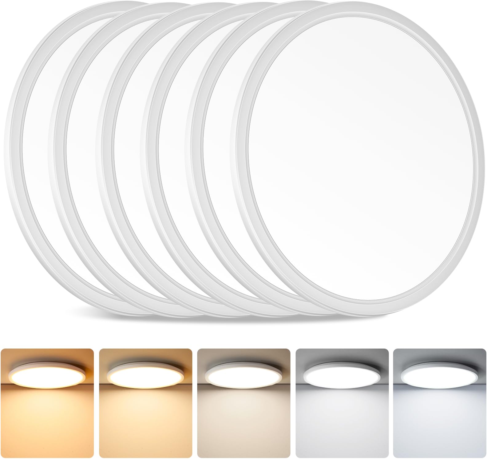 Brightever 12 Inch LED Ceiling Light Flush Mount, 24W 3200LM 0.67 Inch Thickness Close to Ceiling Light Fixtures, 2700K/3000K/40