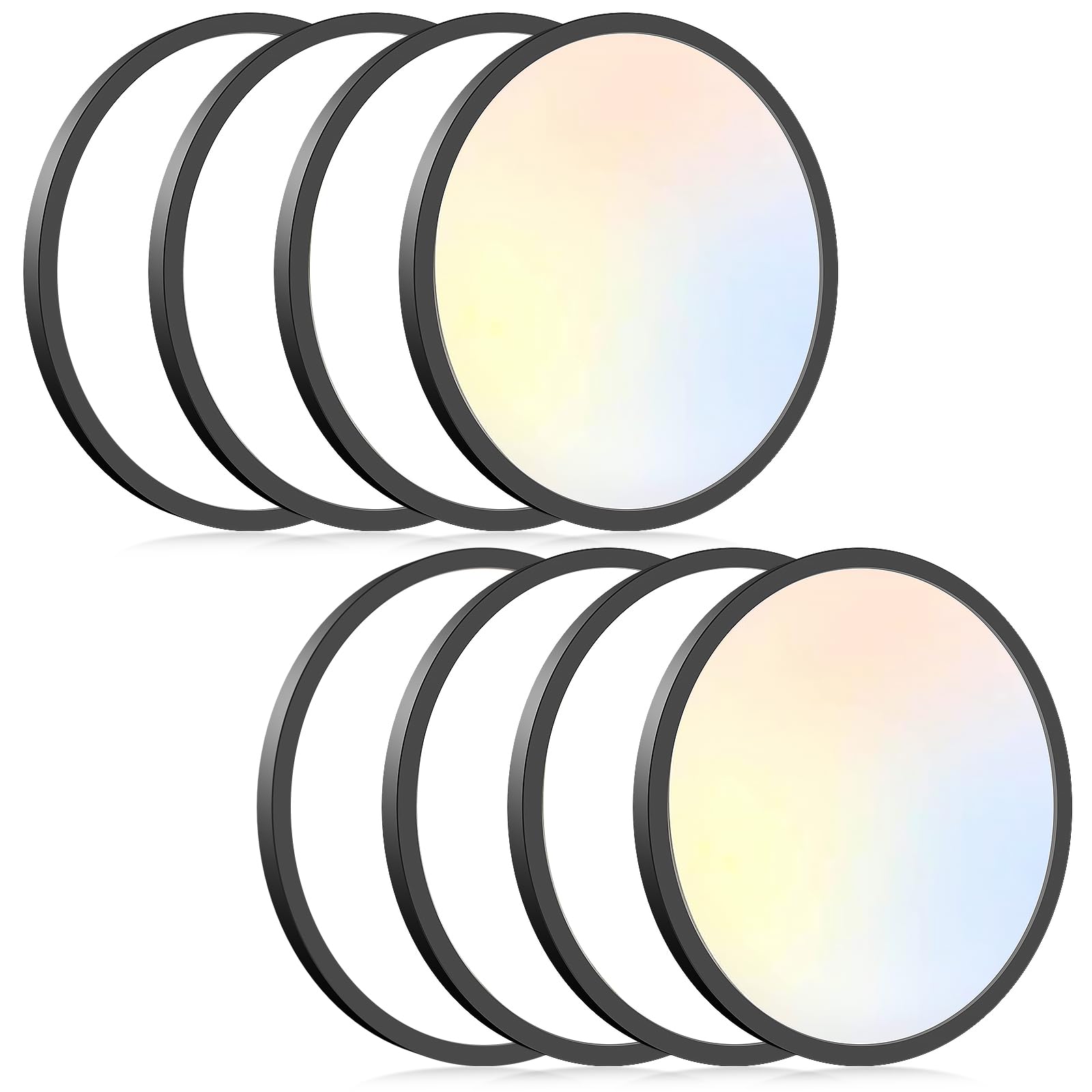 Hepside 8Pack LED Flush Mount Ceiling Light Fixture, 12Inch, Dimmable, 3200LM, Black, Model CL62DA