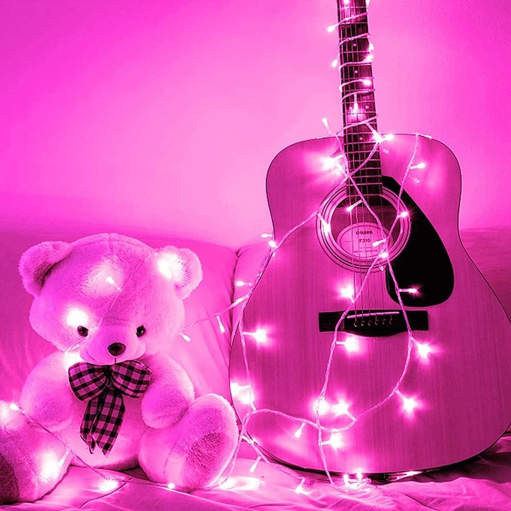 Fullbell Christmas Decorations Chrismtas Lights Pink Party Decorations Outdoor String Lights 66 Ft 200 Led Memorable Extendable