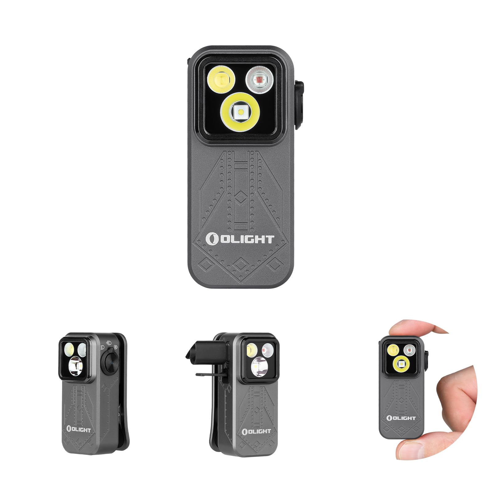 Olight Oclip Pro Edc Flashlight Clip-On Light  Rechargeable 500 Lumens With Three Lighting Solutions Type-C Charging  Magnetic Flash Lights For Outdoor Or Indoor Use(Phantom Squadron)
