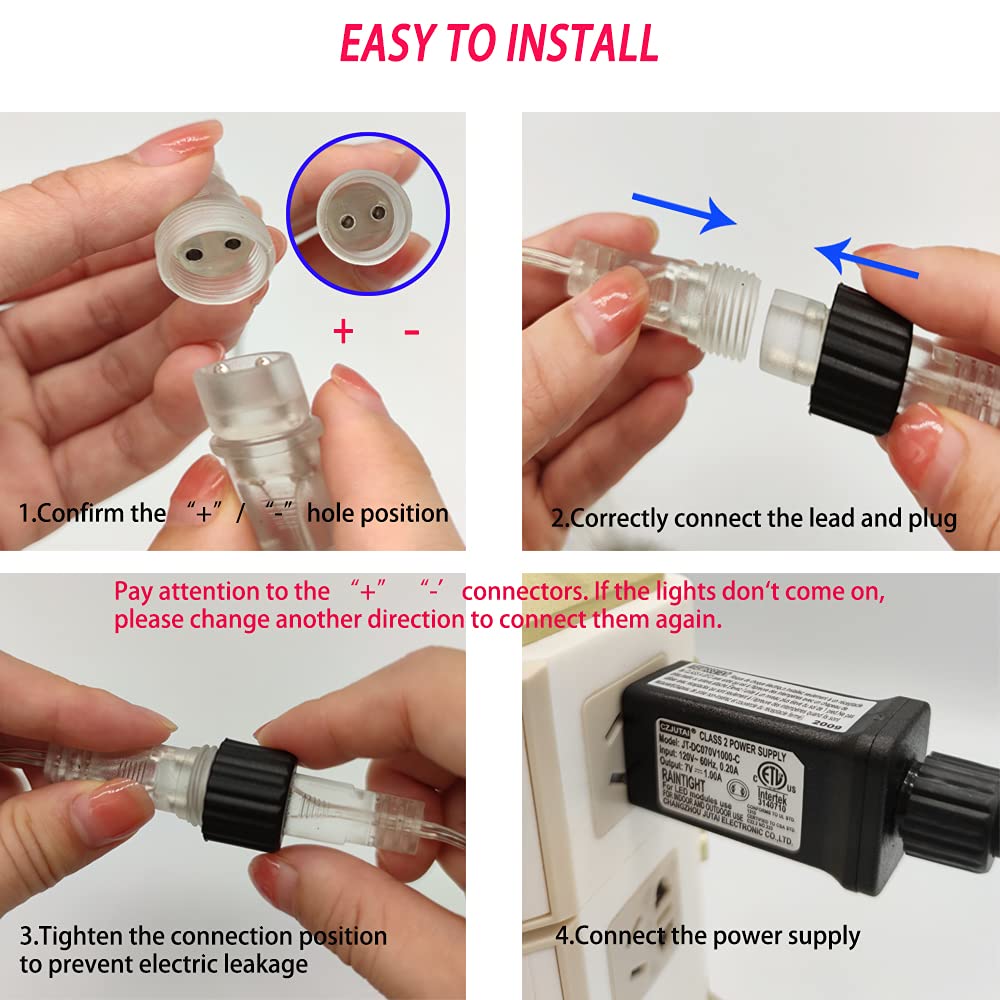 Purtuemy 12 Led Meteor Shower Rain Lights - 192 Led, Colorful, Polycarbonate, Outdoor Christmas Decorations
