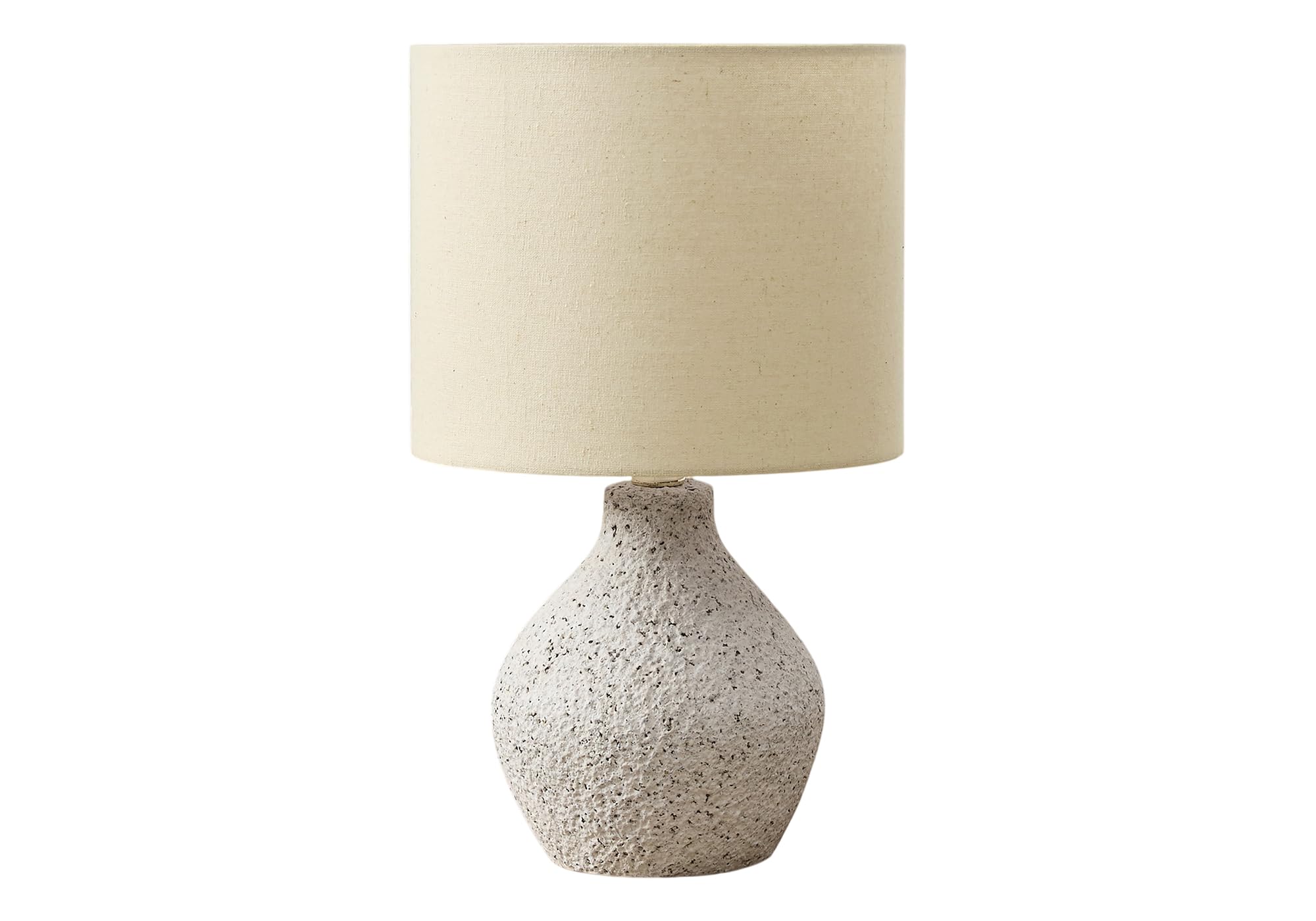 Monarch Specialties Table Lamp I 9770, 16in H, Beige Resin, Beige Shade, Contemporary Design