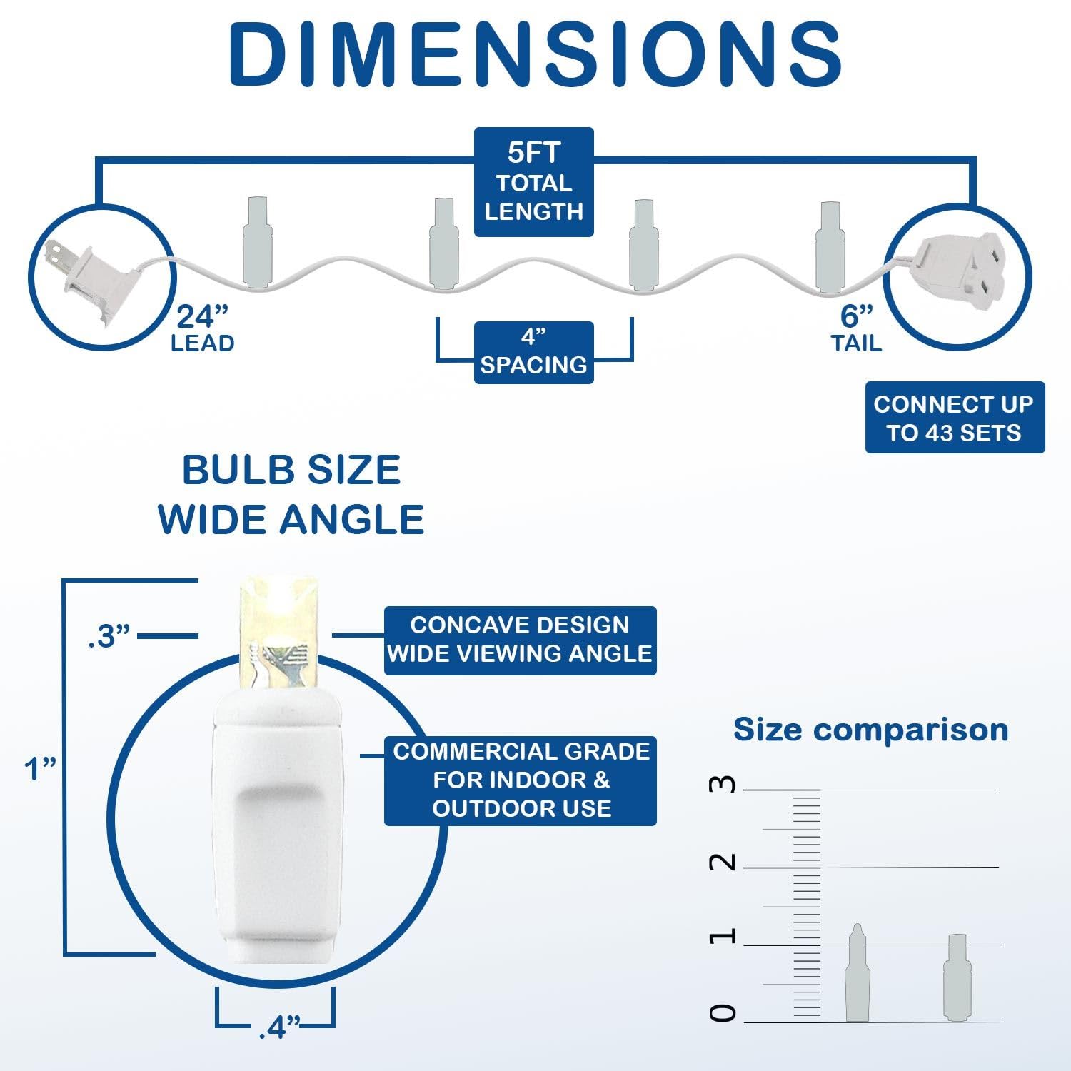Novelty Lights 10 Light LED Mini String Light Set, Warm White, 6.5 Feet, White Wire, Model MRD-25B