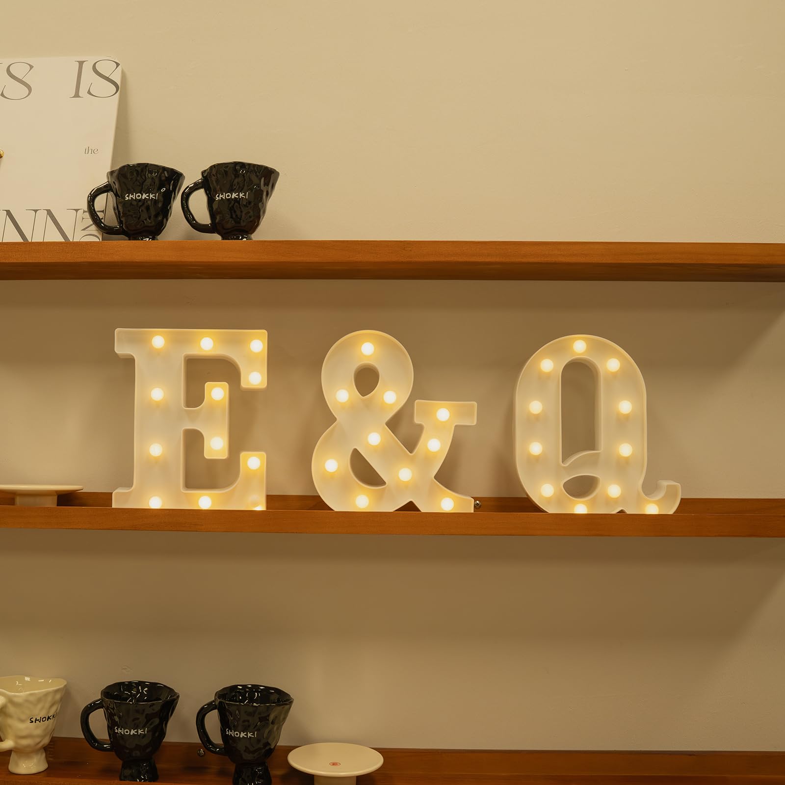 Foaky Rechargeable Led Letter Lights Sign Marquee Light Up Letters Sign For Night Light Wedding/Birthday Party Christmas Lamp Ho