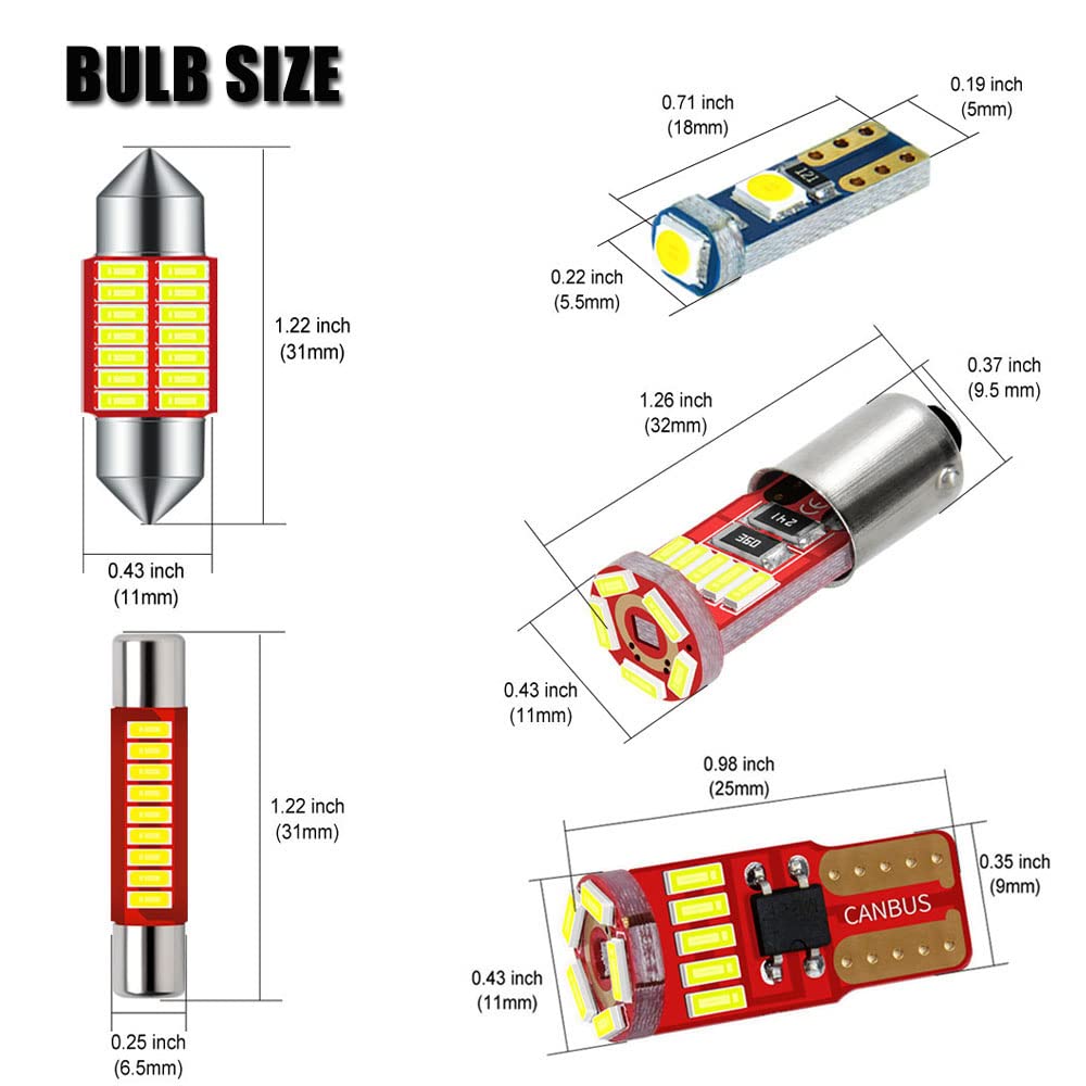 Dodofun Interior Led Light Kit Compatible With 1996-2002 Toyota 4Runner (13-Pc Bulb 6000K)