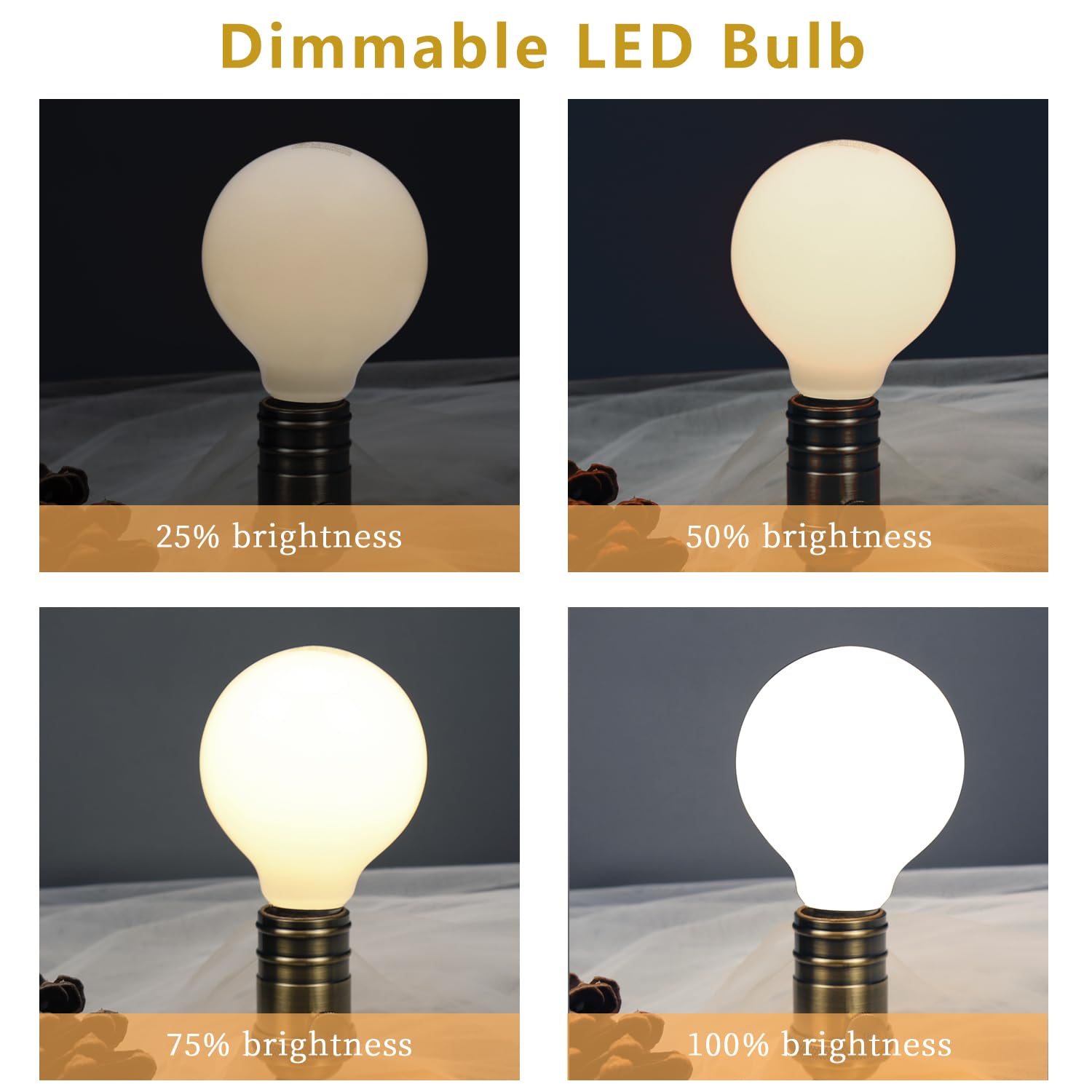 Meilux 6 Pack G25(G80) Globe Led Light Bulbs, 5W Dimmable 40 Watt Equivalent Led Edison Bulbs, Neutral White 4000K, 500Lm, E26 B