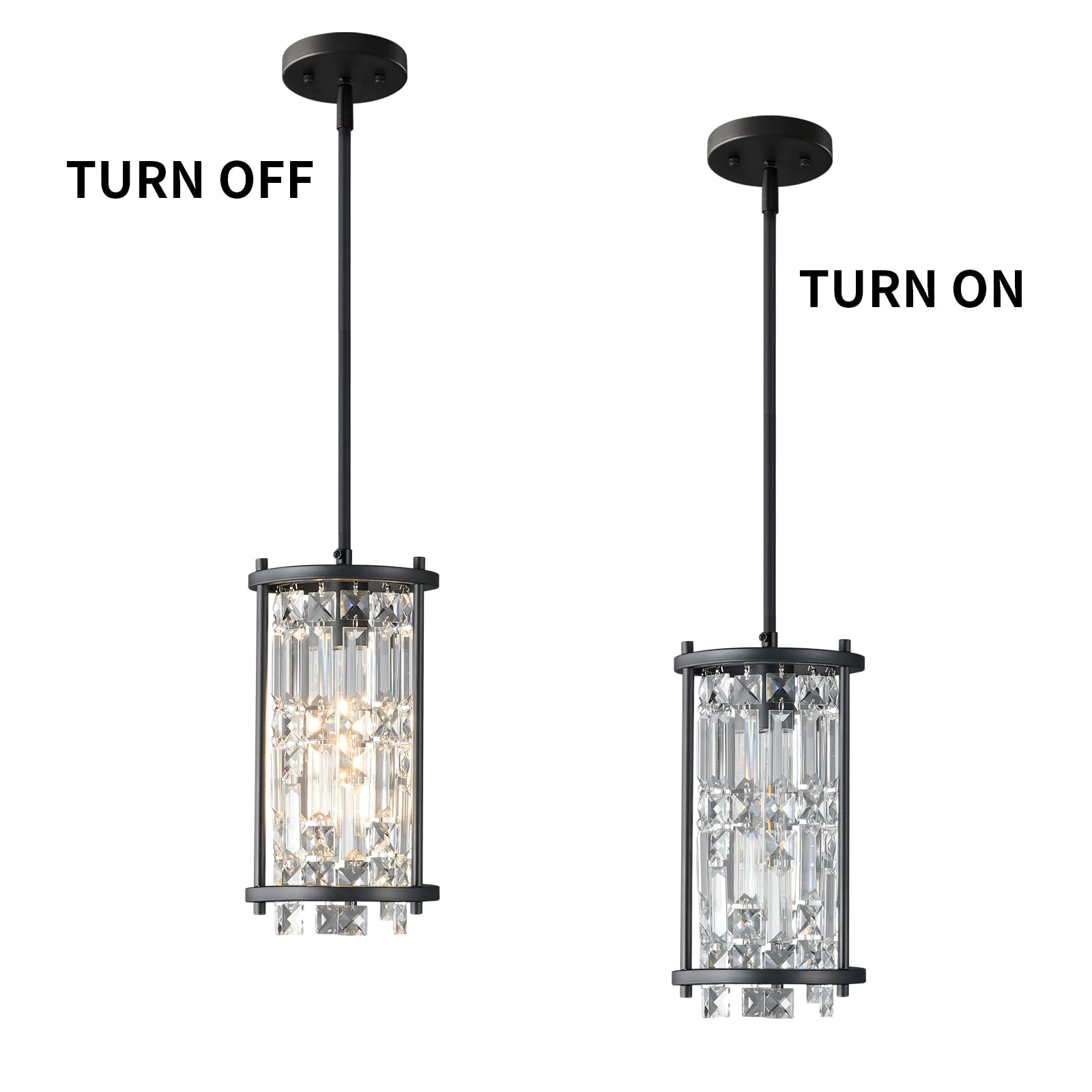 Lmqnine Black Kitchen Island Chandelier, Industrial Round 1-Light Pendant Light Fixture