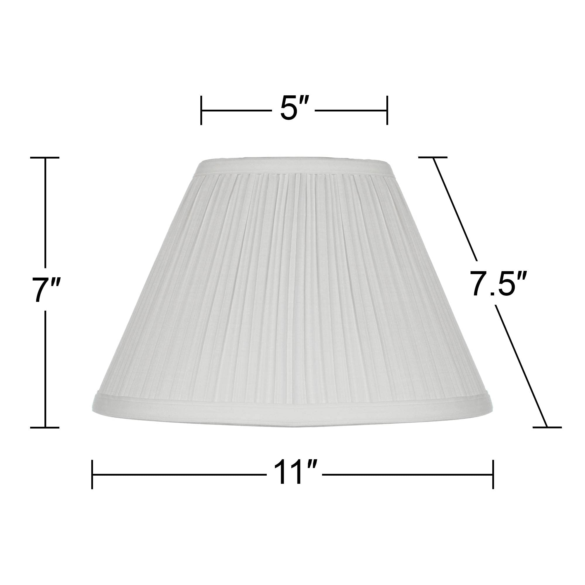 Antique White Small Empire Mushroom Pleated Lamp Shade 5&quot; Top X 11&quot; Bottom X 7.5&quot; High (Clip-On) Replacement - Springcrest