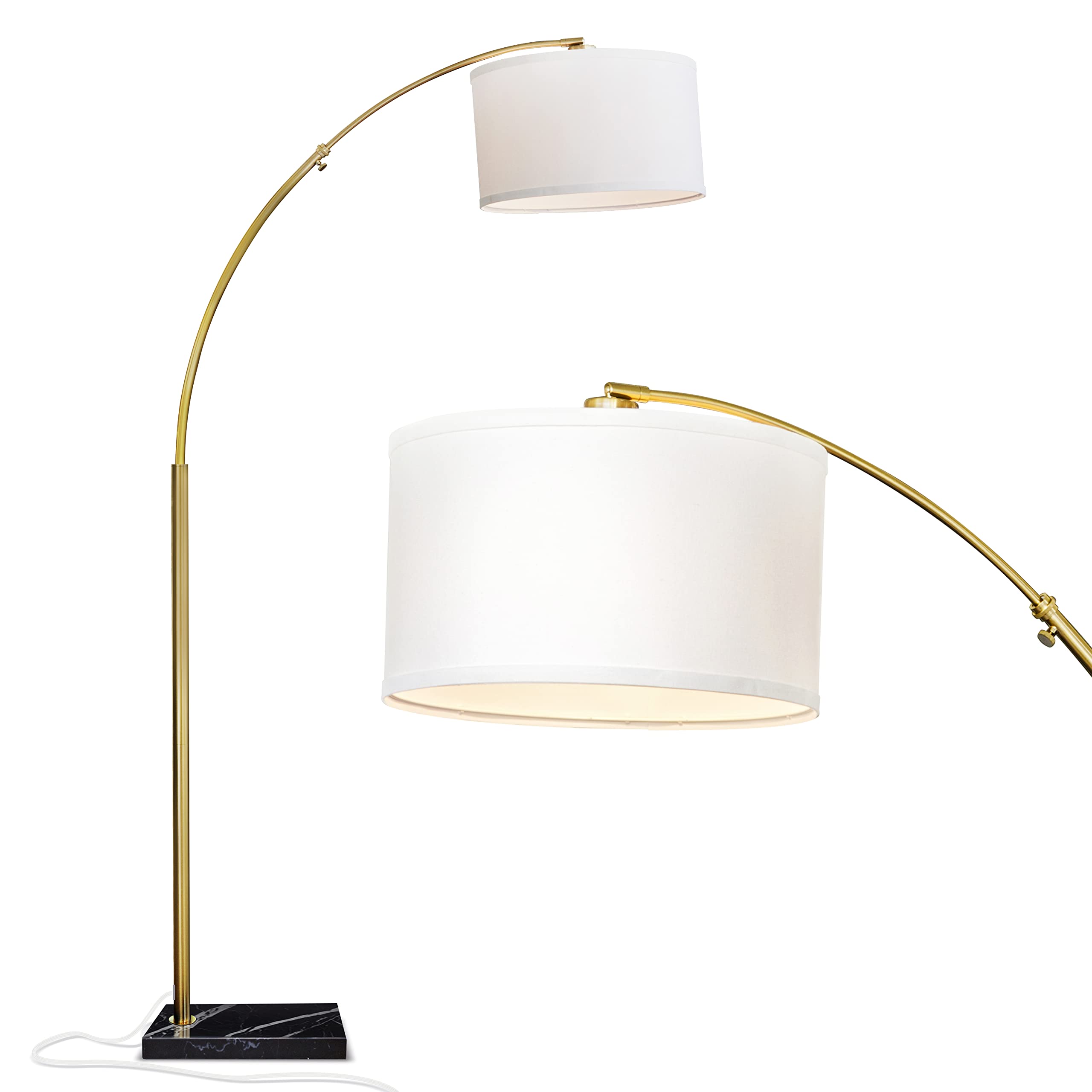 Brightech Logan LED Floor Lamp, Antique Brass, Modern Arc Design for Living Rooms, Offices & Bedrooms