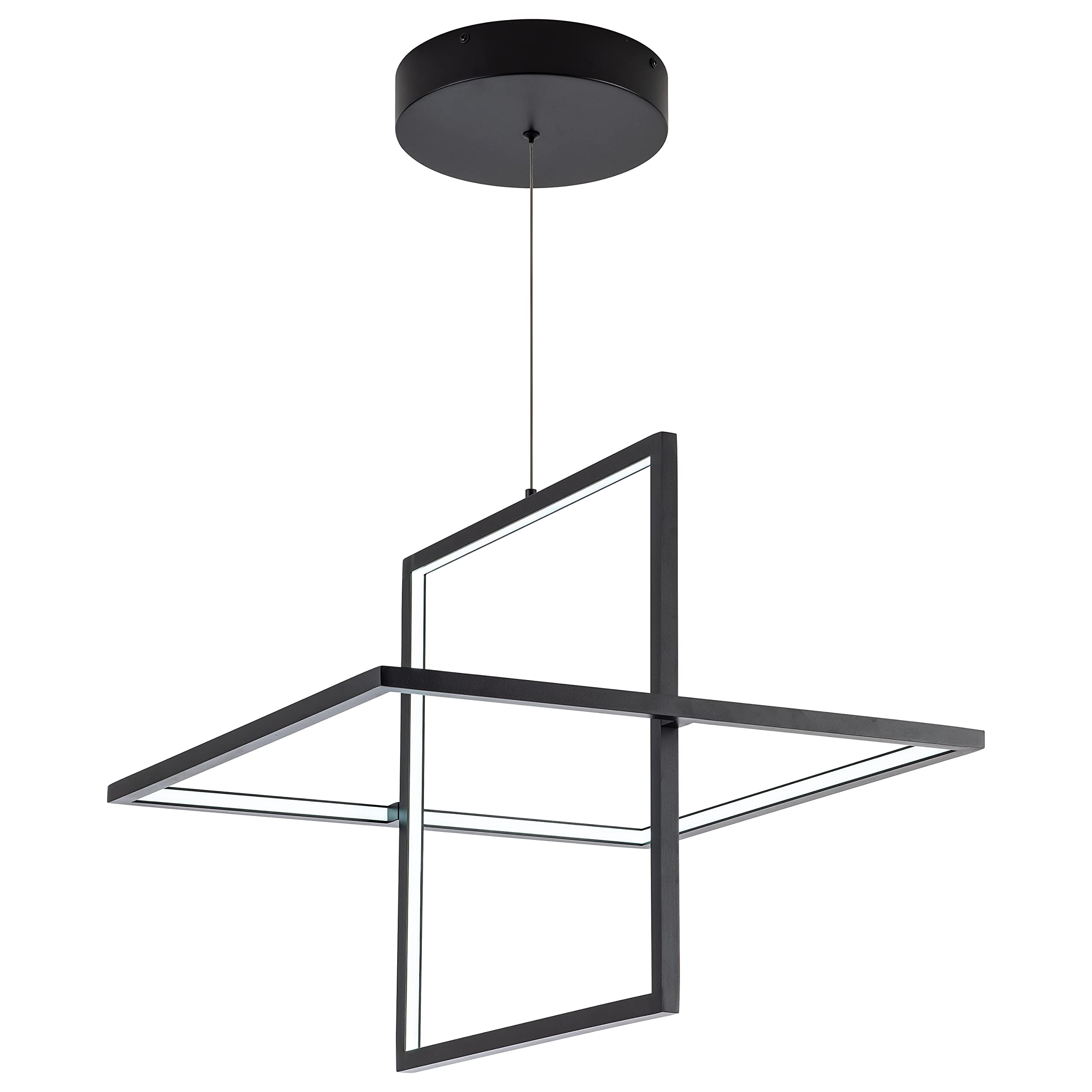 SUNMOO Modern LED Chandelier - Square Pendant Light, Contemporary Style, Dimmable for Living, Dining, Bedroom, Kitchen, Study Ro