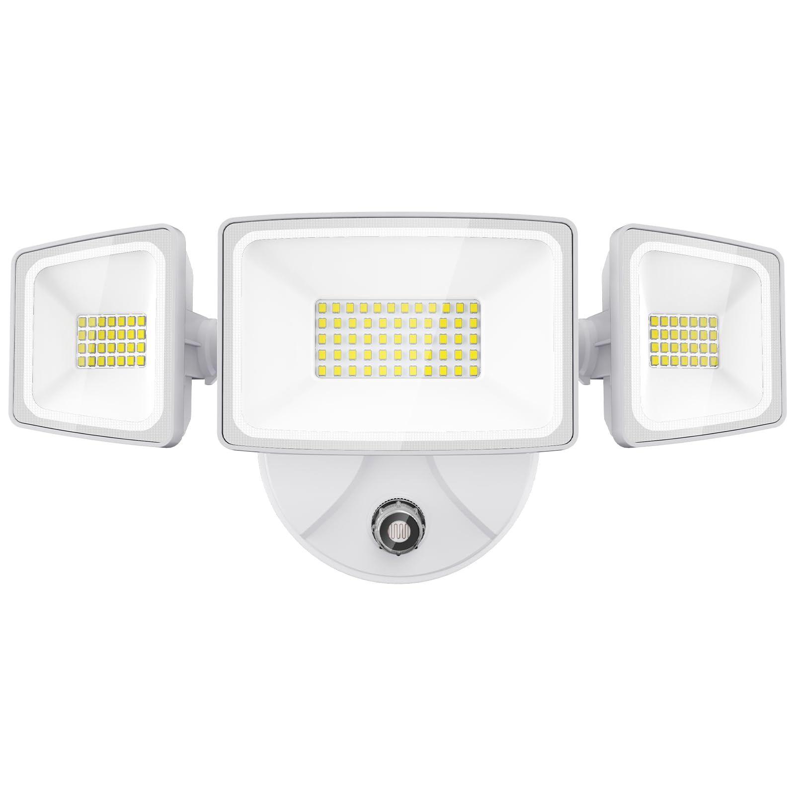 Onforu 55W LED Flood Light, 5500LM, IP65 Waterproof, 3 Adjustable Heads, 6500K Daylight White, Model BDB50D-3, White