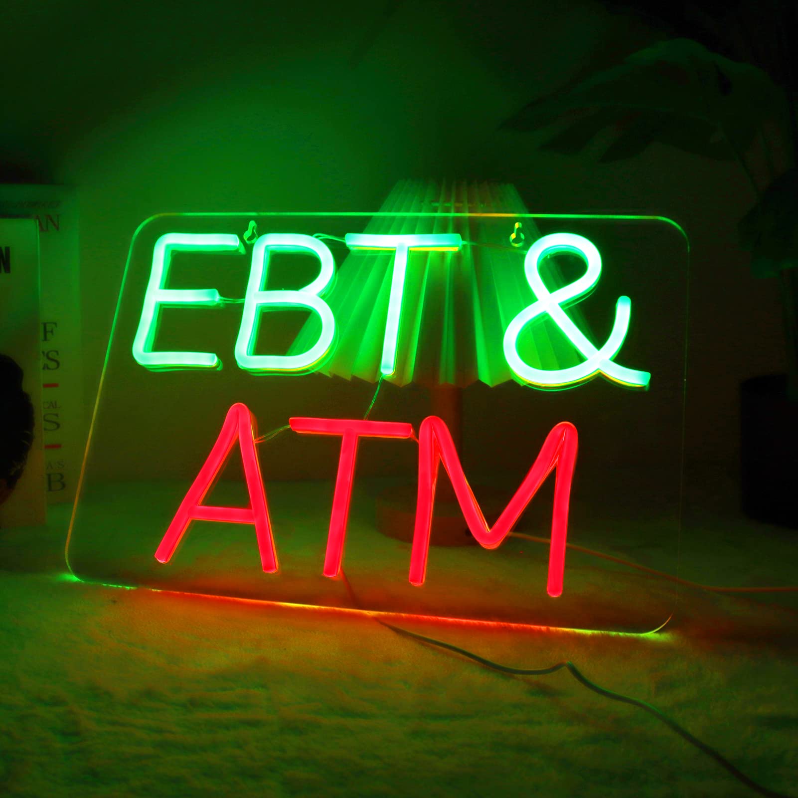 Jfllamp Ebt&Atm Neon Sign - Led Wall Decor For Business, Office, Bar - 17.3"X10.2