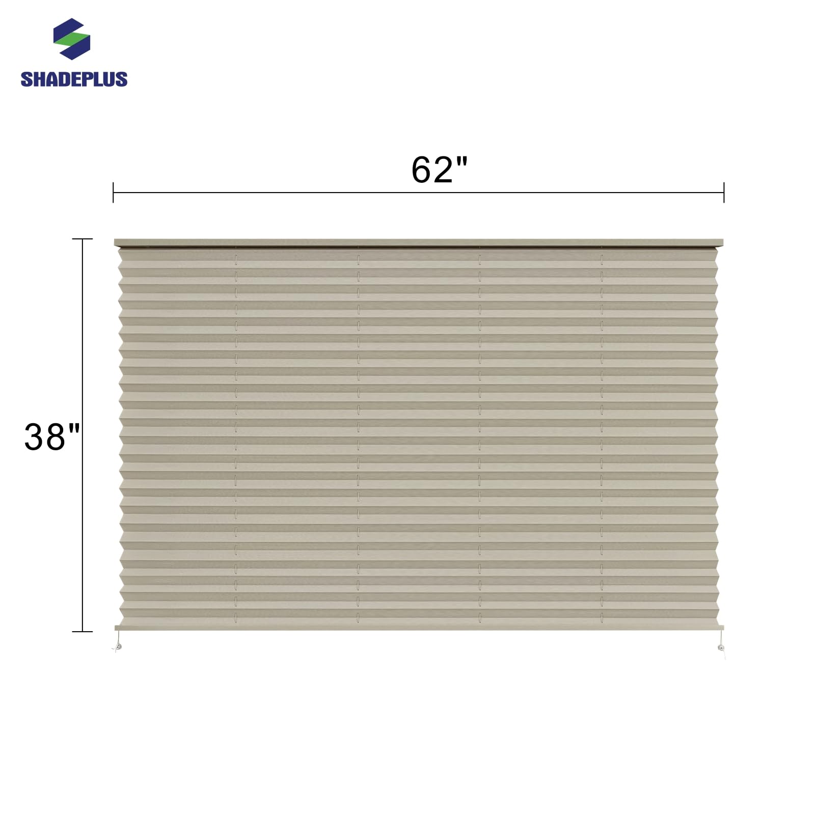 Shadeplus Rv Pleated Shades - Rv Window Blinds For Camper Travel Trailers & Motorhomes - 62'' W X 38'' L Cappuccino
