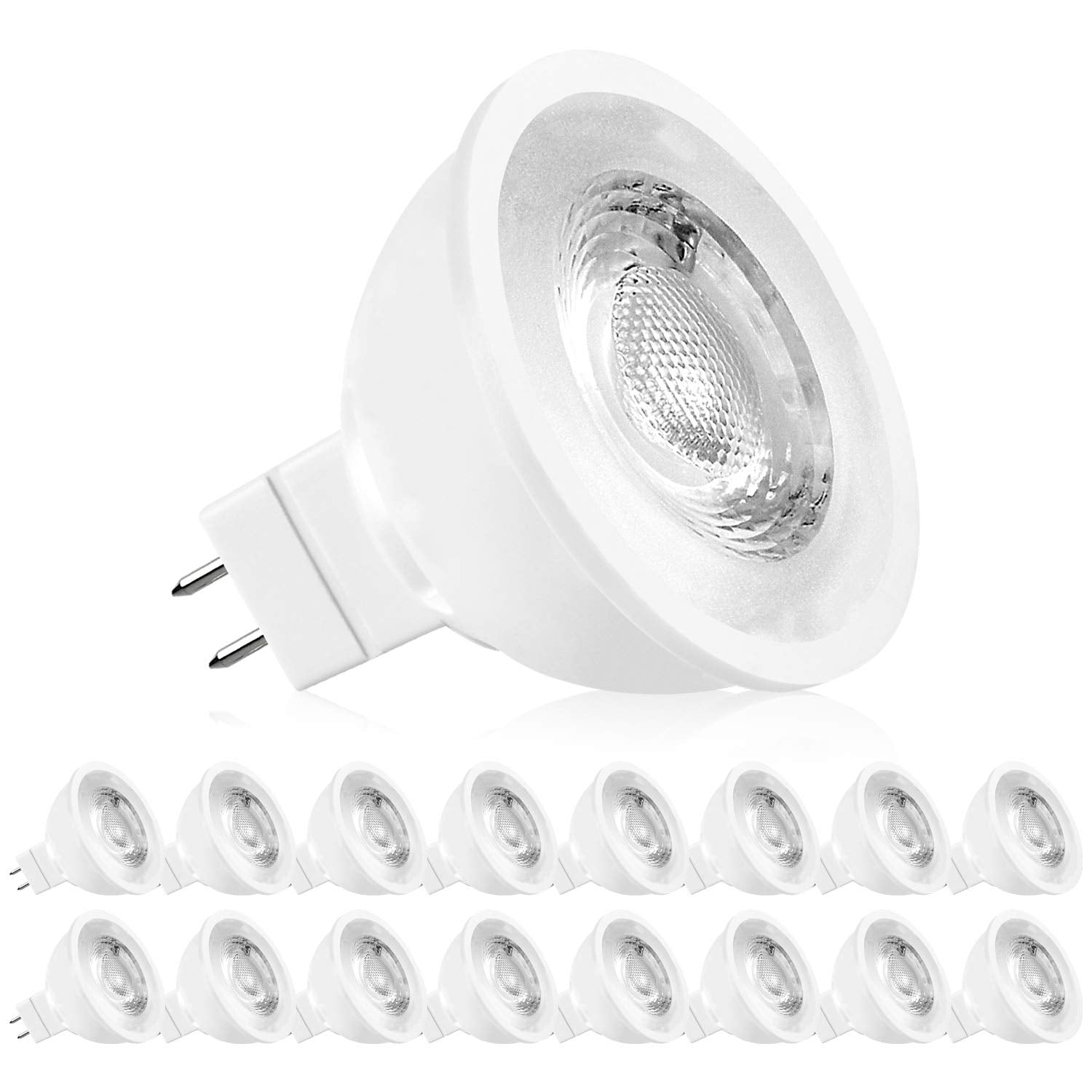 LUXRITE MR16 LED Bulb 50W Equivalent, 12V, Dimmable, 500 Lumens, GU5.3, 3000K Soft White, 6