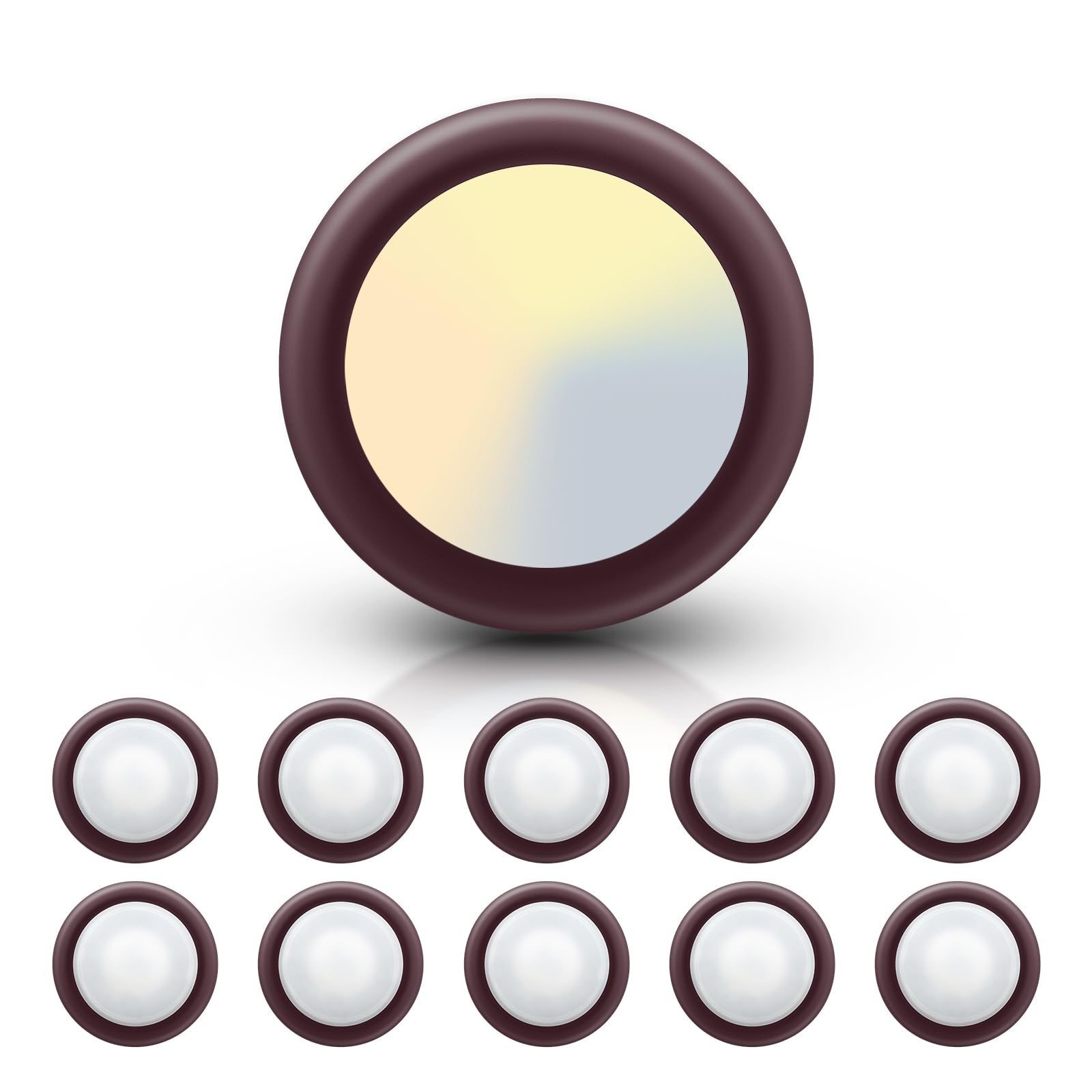 ECOELER LED Disk Light, 3000K/4000K/5000K, 16.5W, 1100lm, Aluminum, 10 Pack, Model CDR