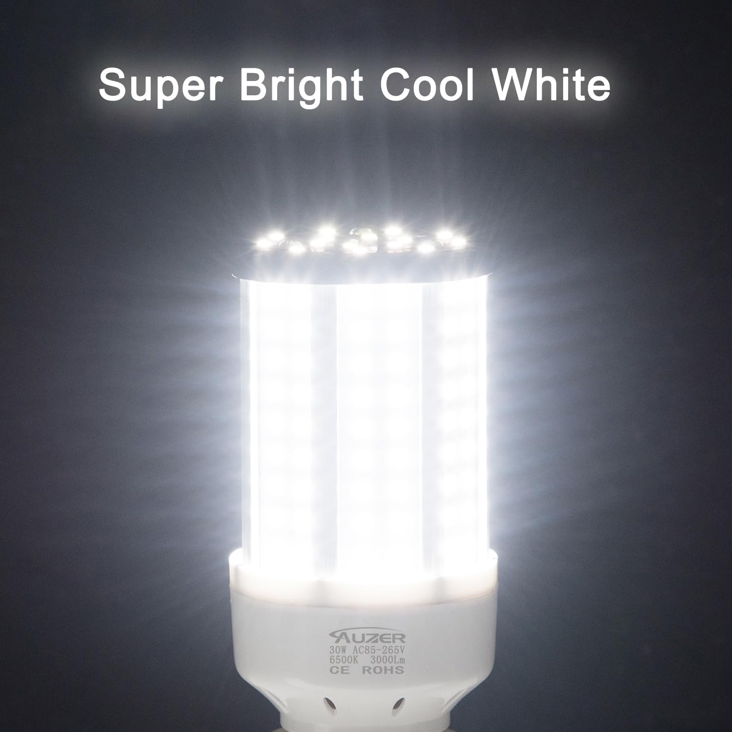 Auzer 30W (200W Equivalent), Daylight, E26 Standard Base, Led Corn Light Bulb | 2-Pack