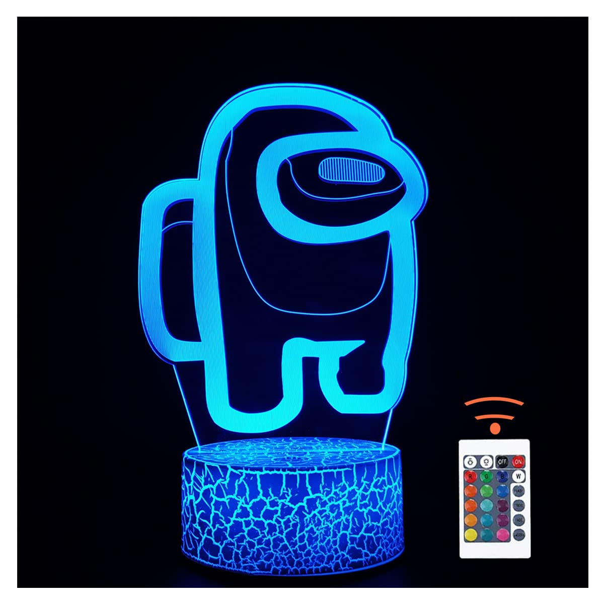 Gftxvrgea 3D Optical Illusion Night Lights Visual Creative LED Desk Lamp Remote Control and Touch Control 7 Color Change USB Pow
