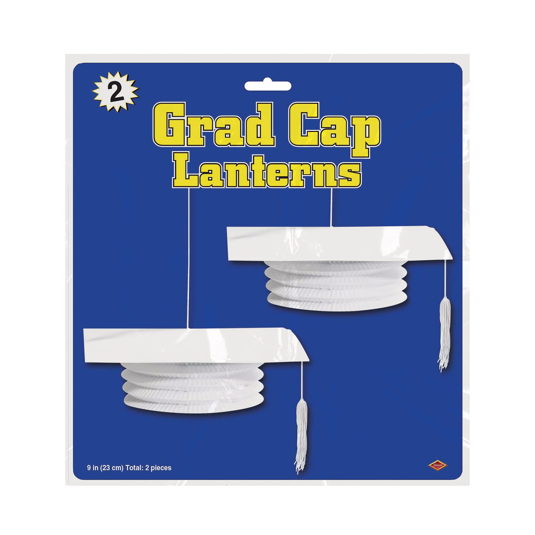 Grad Cap Paper Lanterns, White