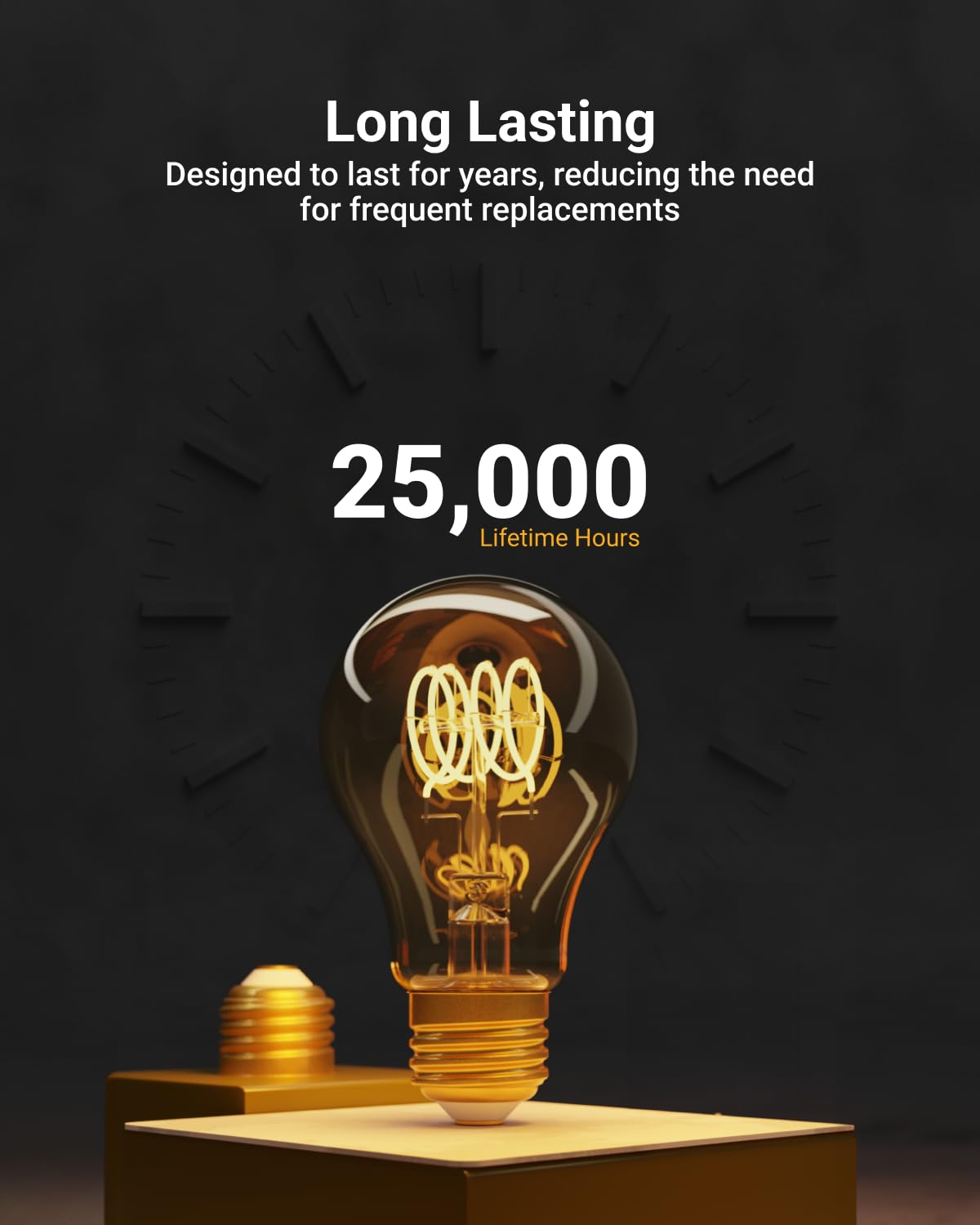 Sunco 6 Pack Vintage Led Edison Bulbs, E26 Spiral Filament Light, 5.5W=40W, 2200K Amber Light, Dimmable, 450 Lm, 25000 Lifetime