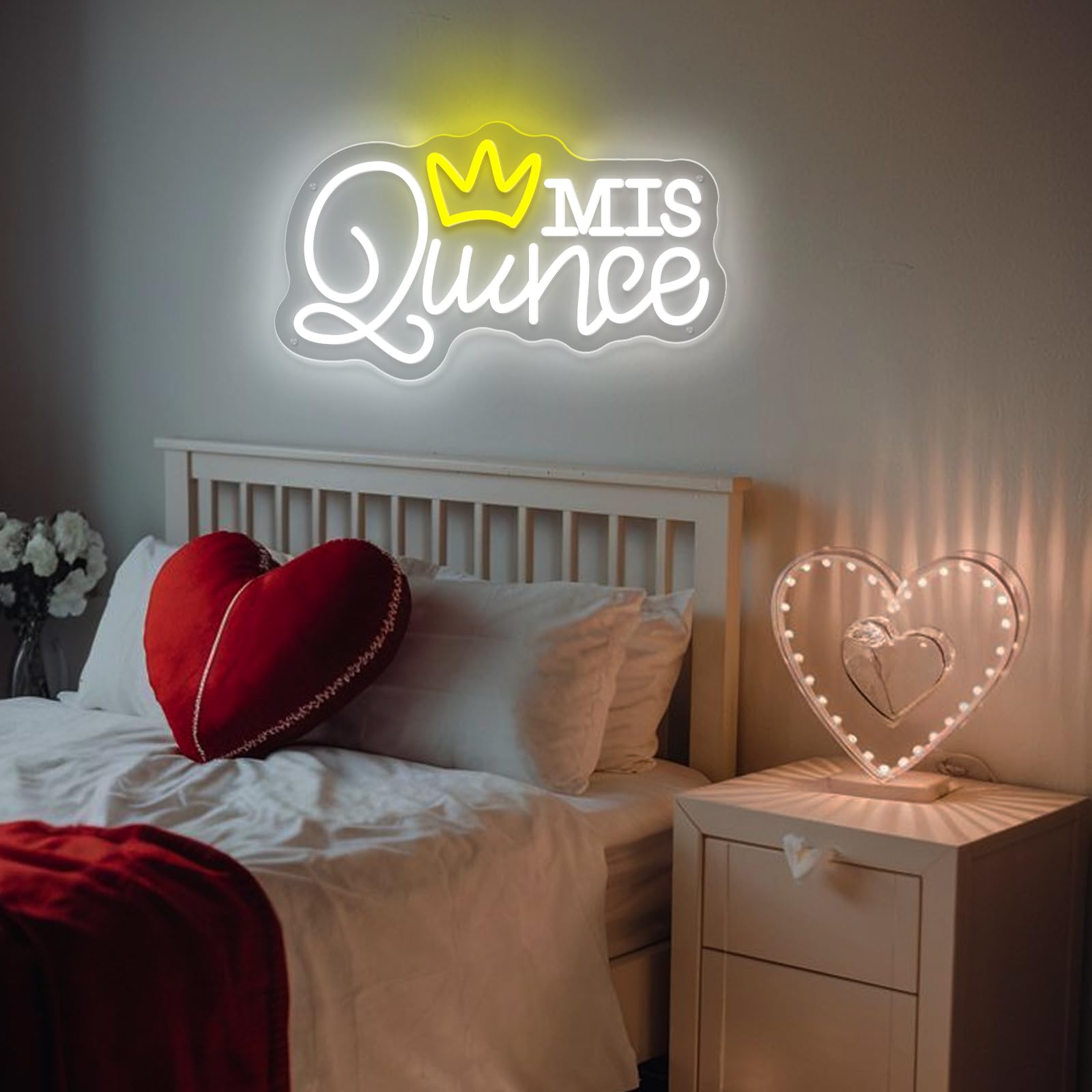 Mis Quince Neon Sign Cold White For Wall Decor Dimmable Led Sign Neon ...